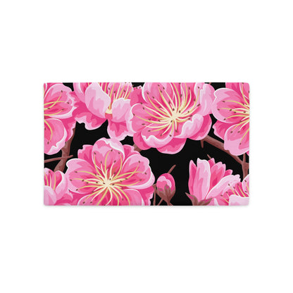 Blossom Dreams Reversible Cherry Blossom Pillow Cover front view by ATTIRET