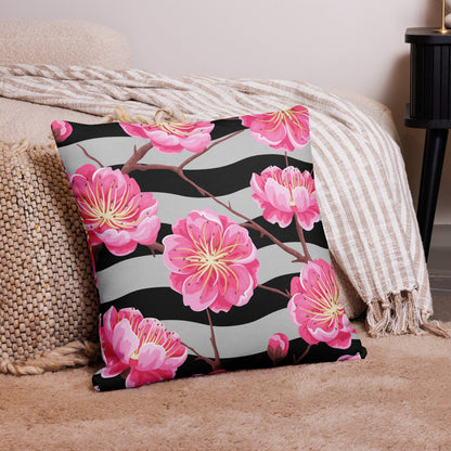 Blossom Dreams Reversible Cherry Blossom Pillow Cover back view by ATTIRET
