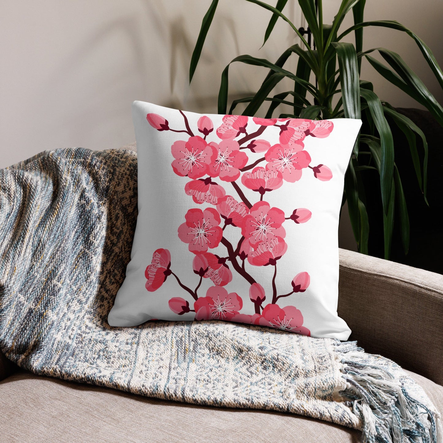 Blossom Bliss: 2 in 1 Custom Reversible Cherry Blossom Pillow Cover – Transform Your Space with Dual Designs! Attire T LLC