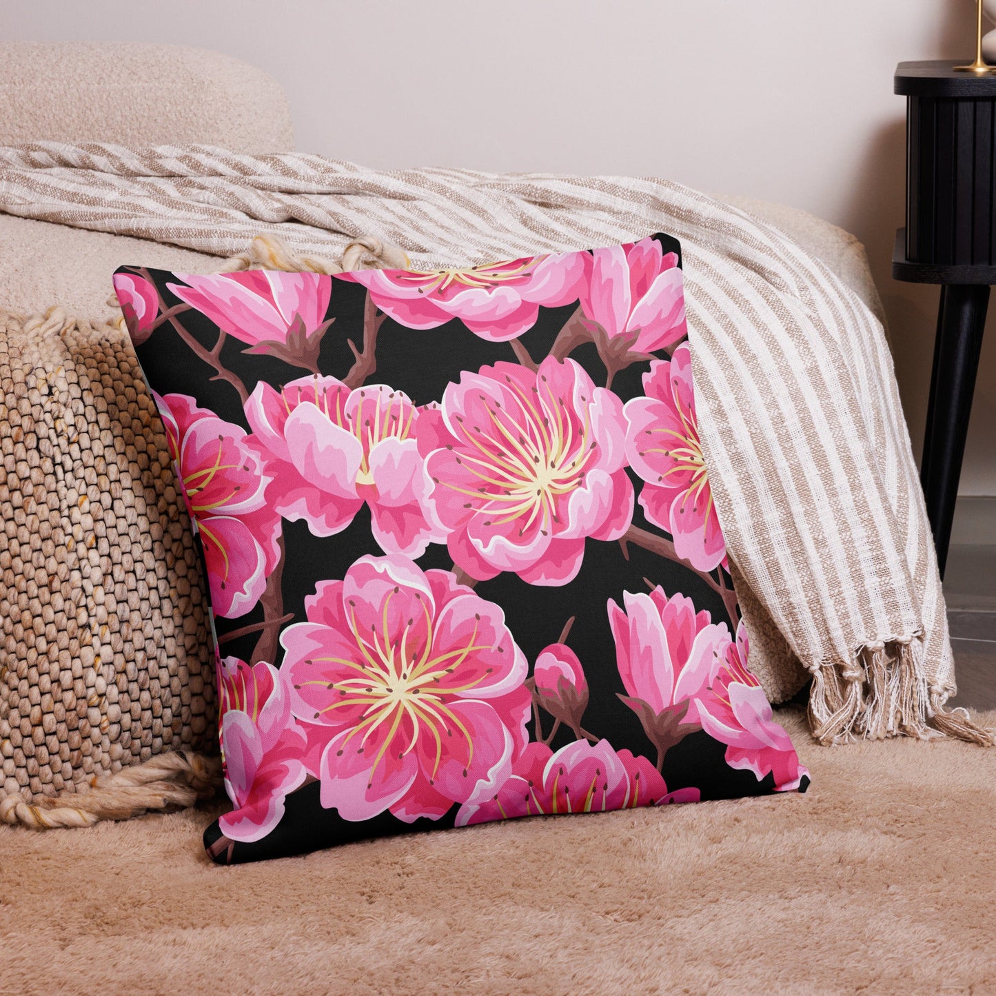 Blossom Dreams: Reversible 2-in-1 Custom Cherry Blossom Pillow Case Cover Decor Attire T LLC