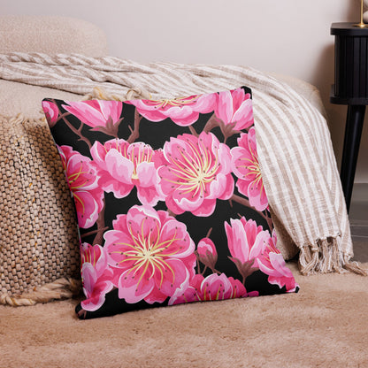 Blossom Dreams Reversible Cherry Blossom Pillow Cover front view by ATTIRET