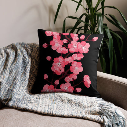 Blossom Bliss Reversible Cherry Blossom Pillow Cover front view by ATTIRET