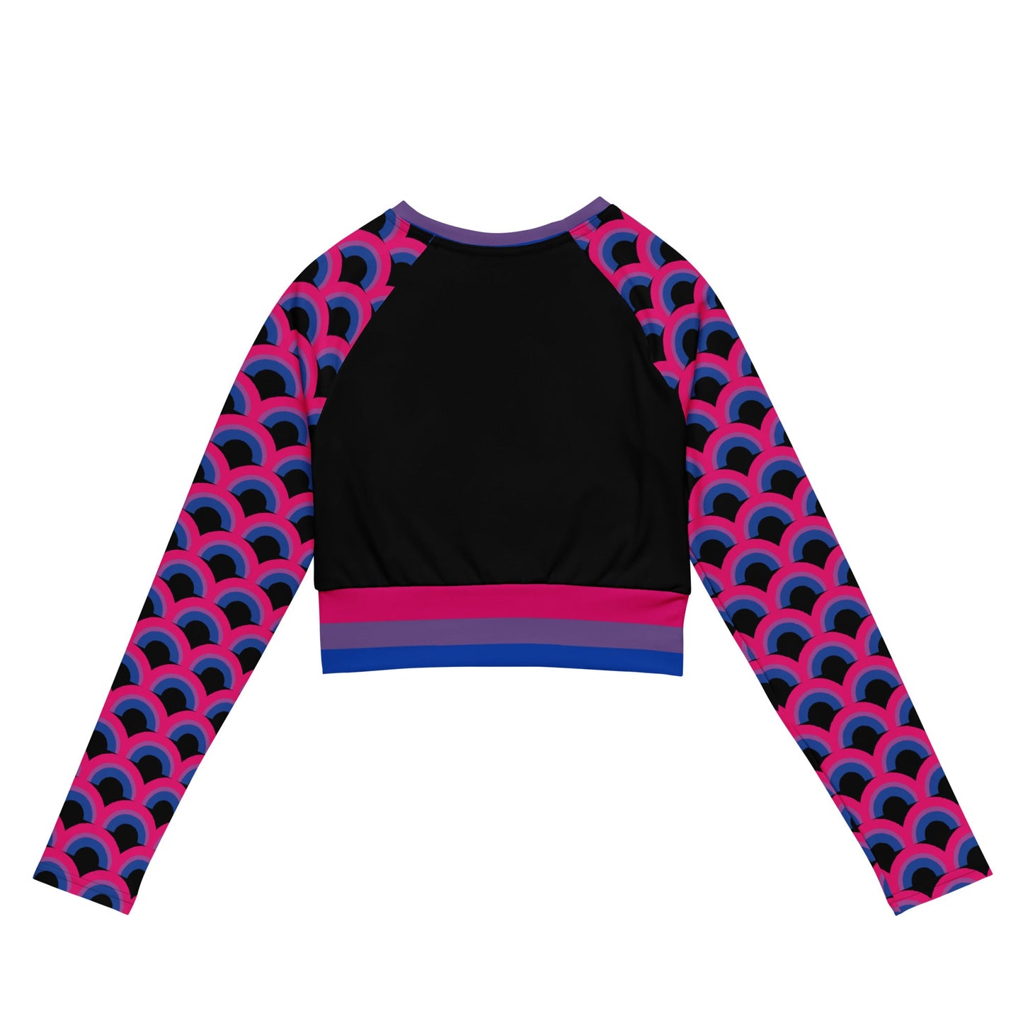 Baddies Welcomed in Bisexual Colors Recycled Eco long-sleeve crop top Attire T LLC
