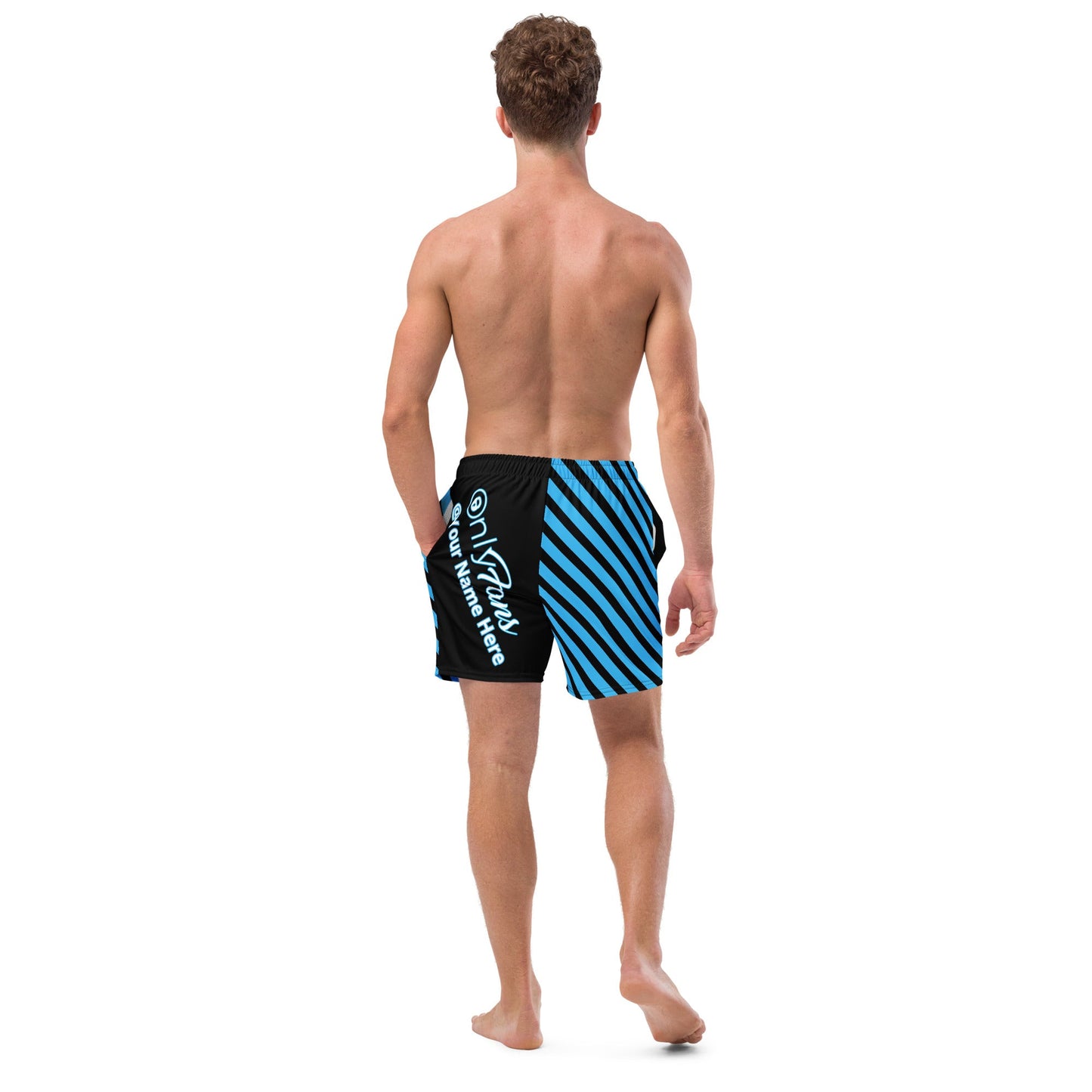 Onlyfans Personalized Custom Name Luxury Eco Men's swim trunks | Swim Shorts | Sexy Beach Attire | Content Creator Attire T LLC