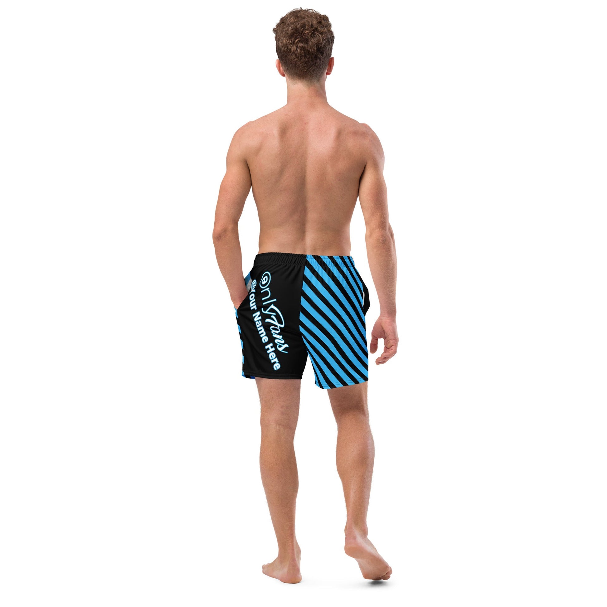 Onlyfans Personalized Custom Name Luxury Eco Men's swim trunks | Swim Shorts | Sexy Beach Attire | Content Creator Attire T LLC