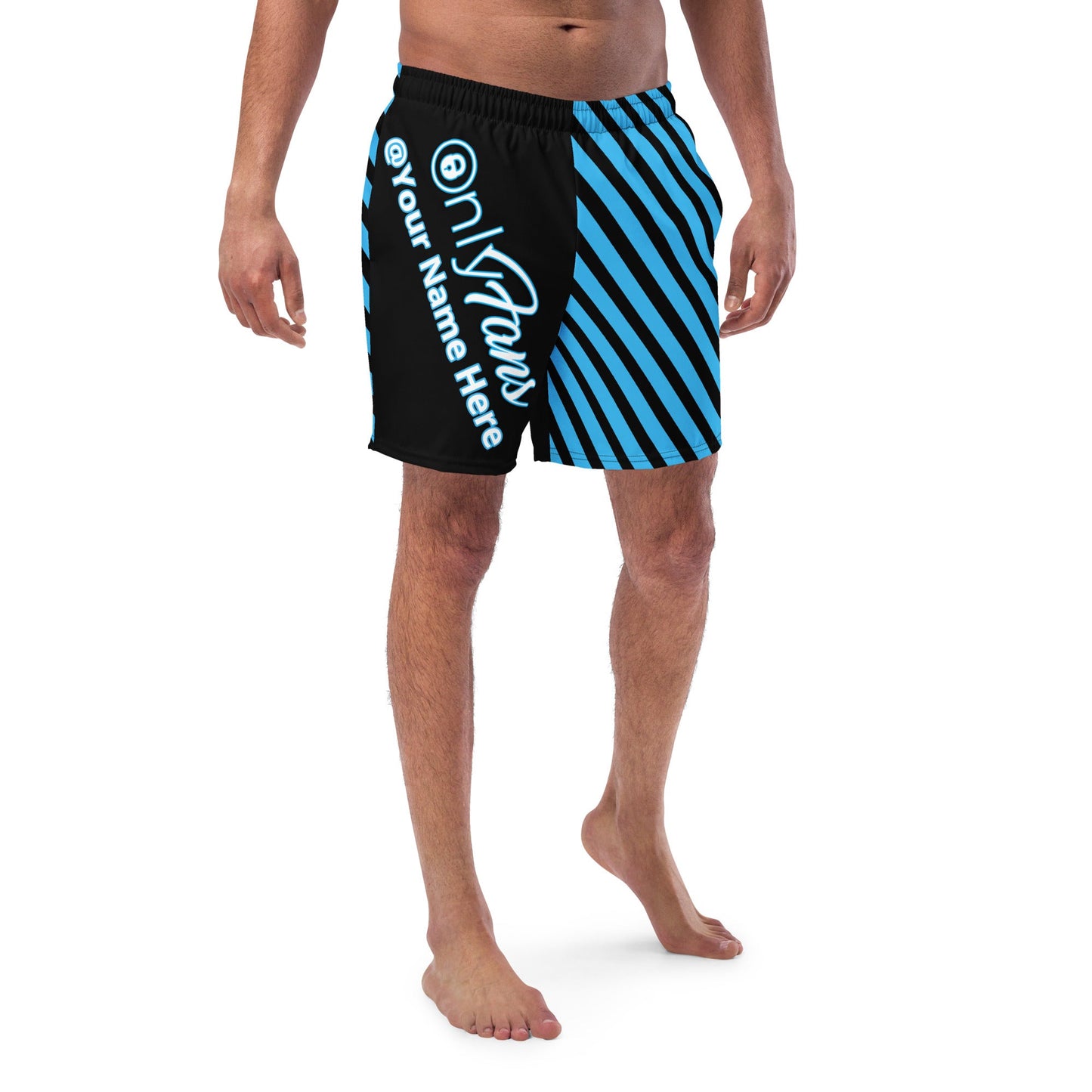 Onlyfans Personalized Custom Name Luxury Eco Men's swim trunks | Swim Shorts | Sexy Beach Attire | Content Creator Attire T LLC