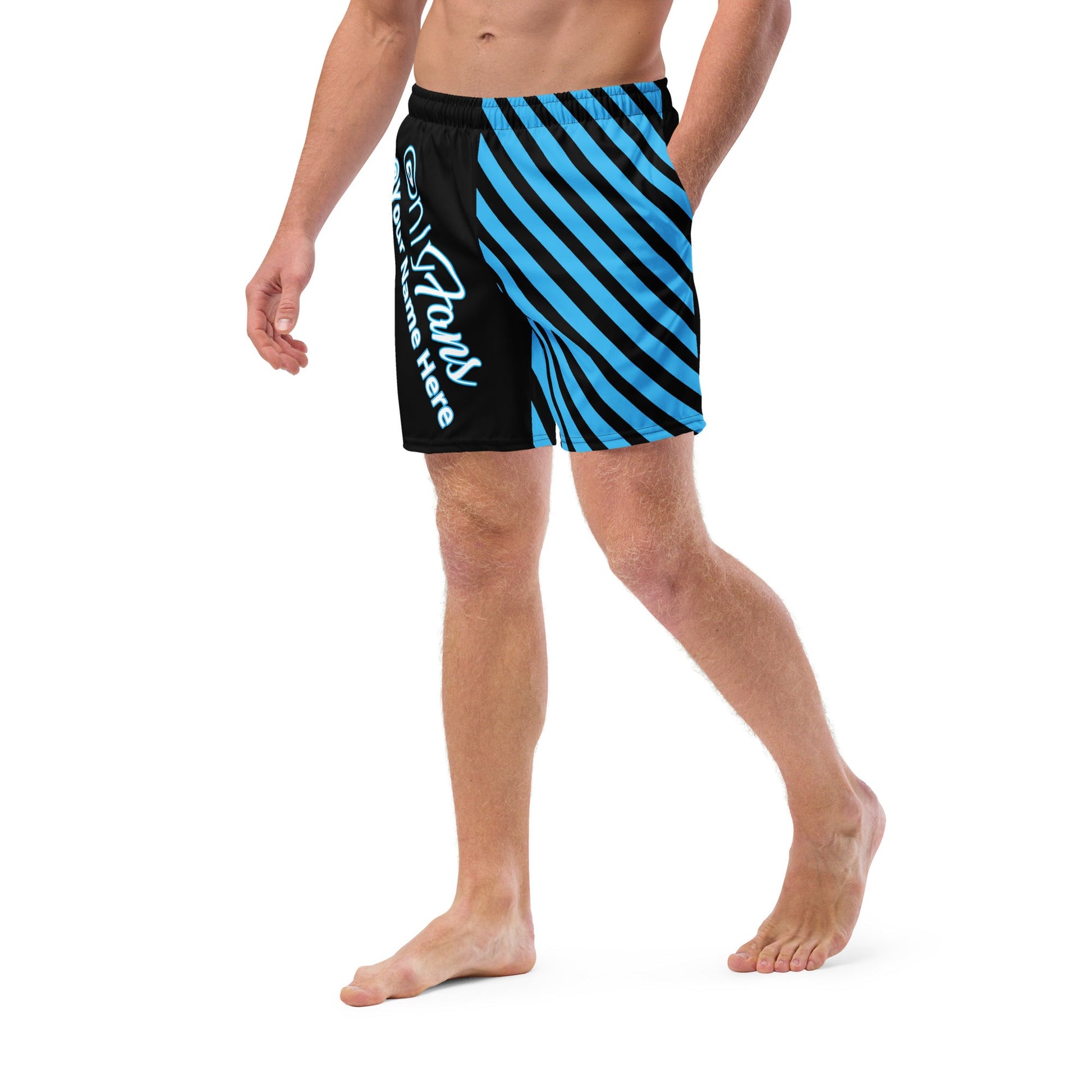 Onlyfans Personalized Custom Name Luxury Eco Men's swim trunks | Swim Shorts | Sexy Beach Attire | Content Creator Attire T LLC