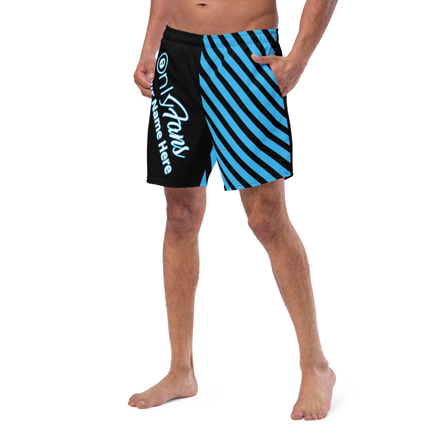 Onlyfans Personalized Custom Name Luxury Eco Men's swim trunks | Swim Shorts | Sexy Beach Attire | Content Creator Attire T LLC