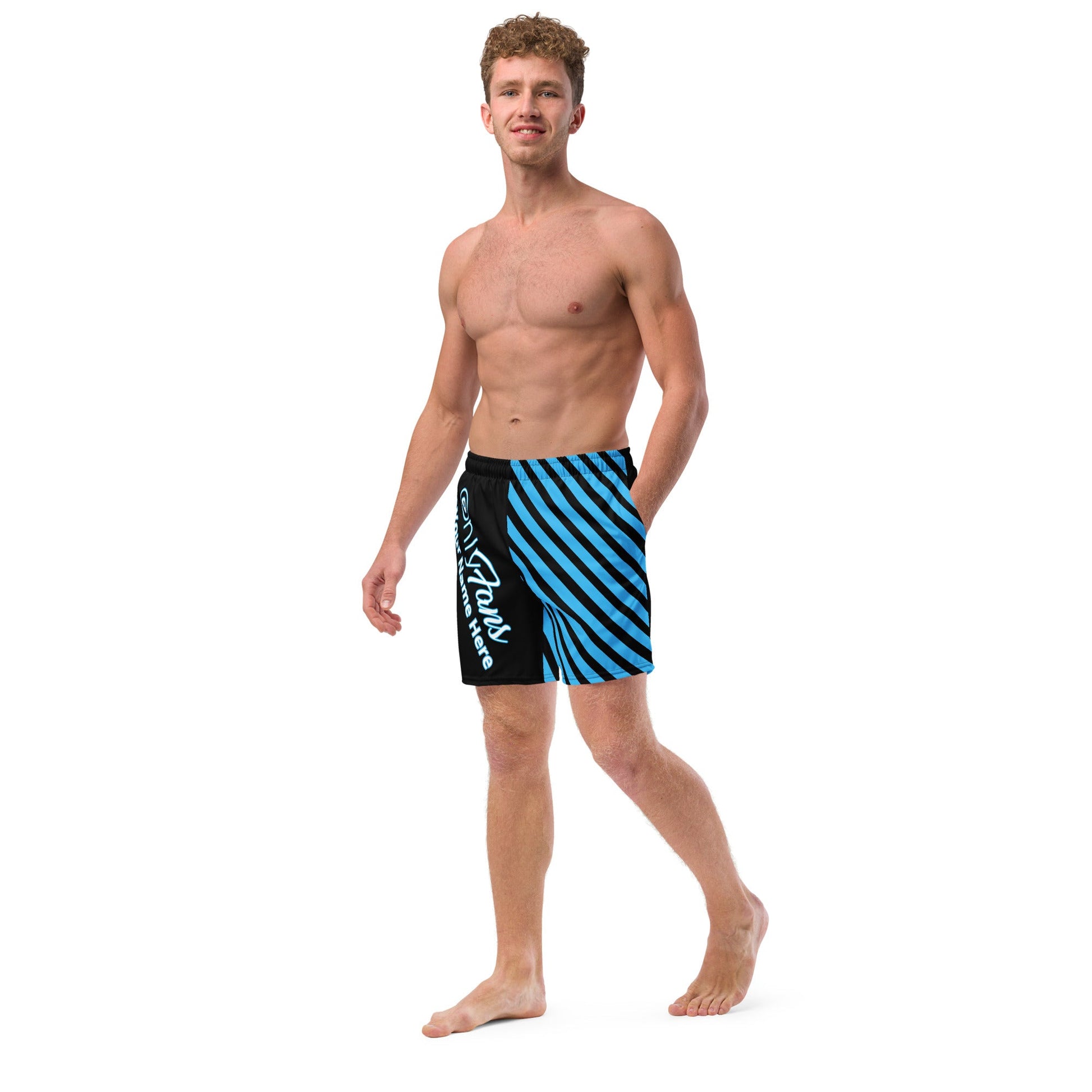 Onlyfans Personalized Custom Name Luxury Eco Men's swim trunks | Swim Shorts | Sexy Beach Attire | Content Creator Attire T LLC