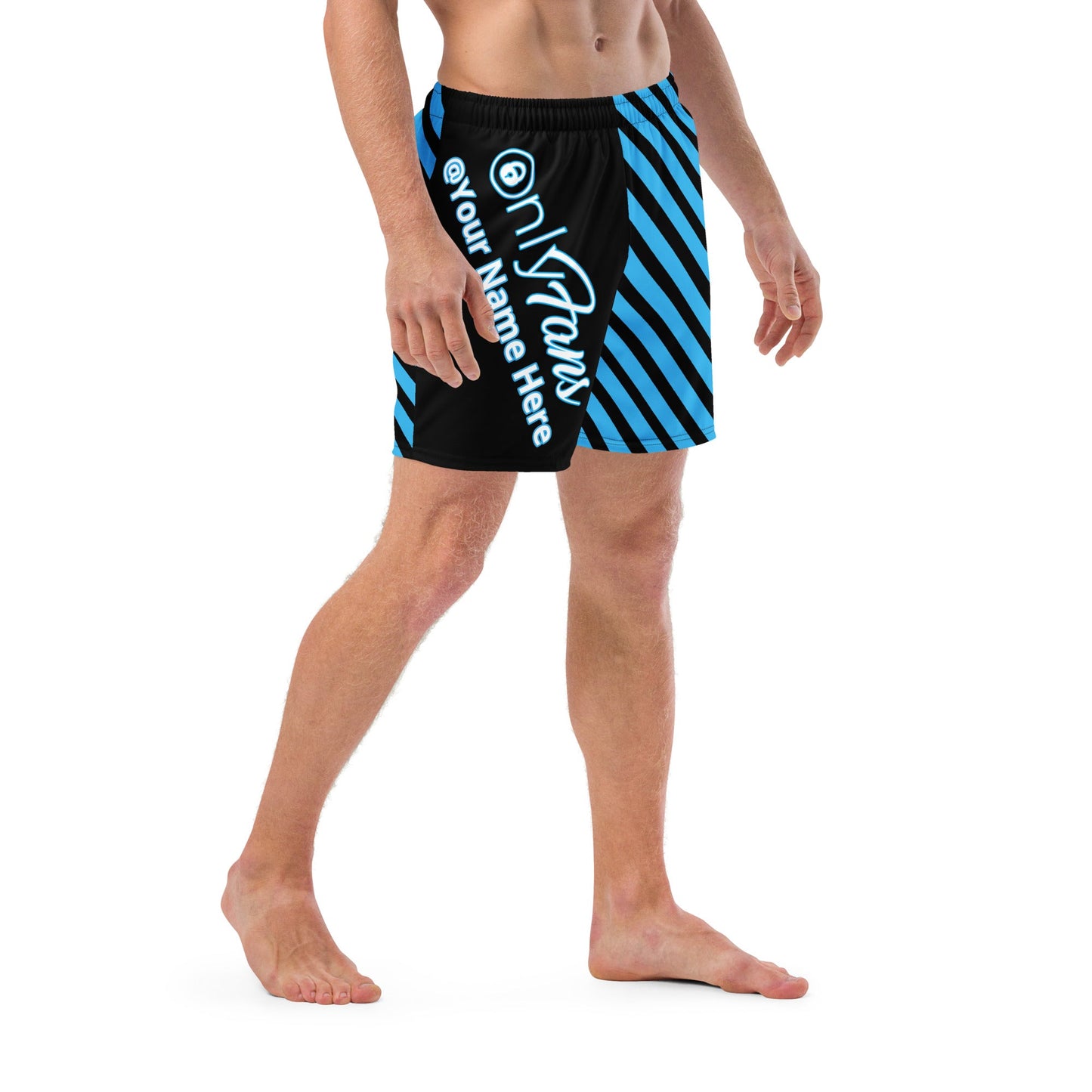 Onlyfans Personalized Custom Name Luxury Eco Men's swim trunks | Swim Shorts | Sexy Beach Attire | Content Creator Attire T LLC