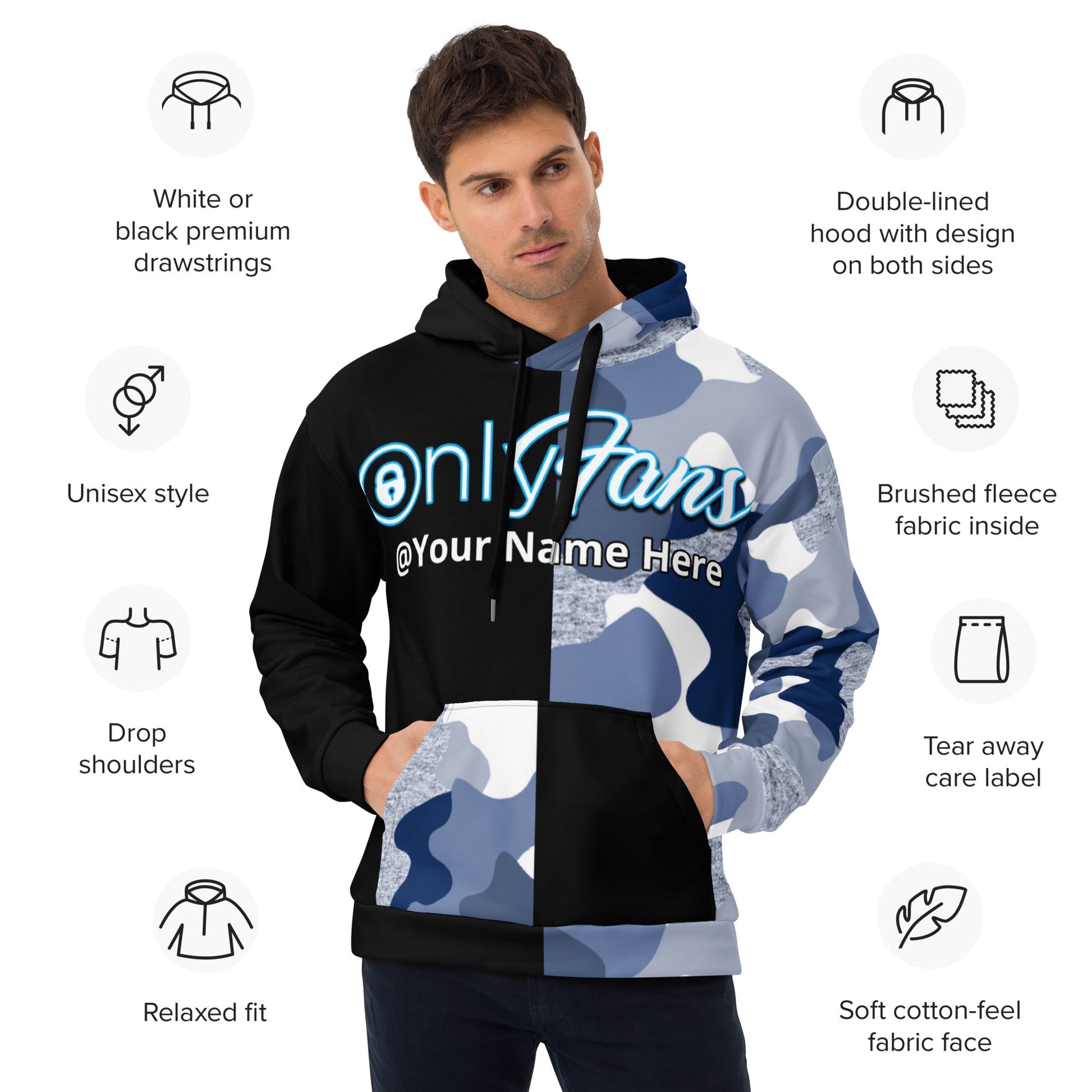 Onlyfans Camo Personalized Custom Gender- Neutral Unisex Hoodie Attire T LLC