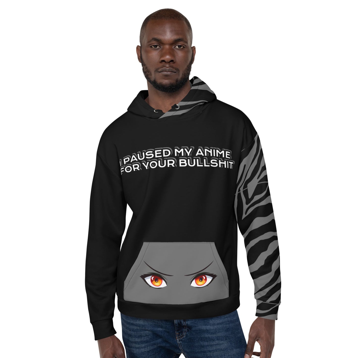 I Paused My Anime for Your Bullshit" Unisex Hoodie Zebra Edition Attire T LLC