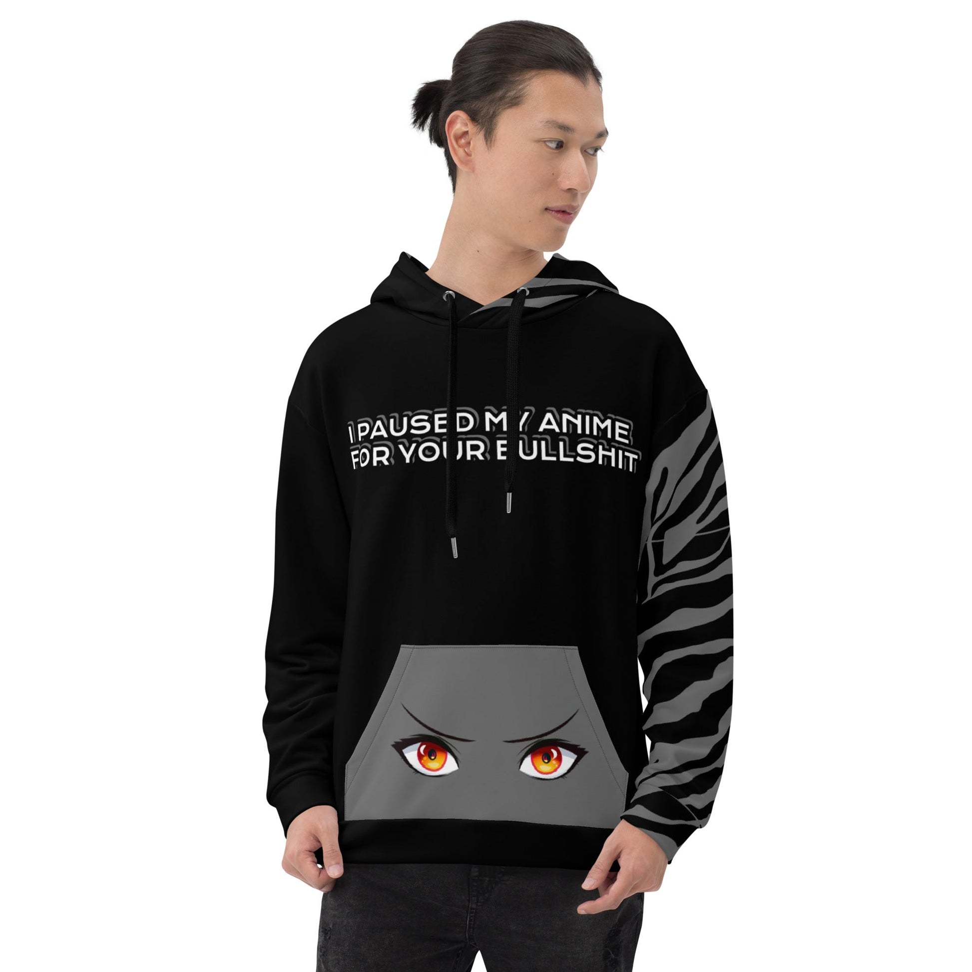 I Paused My Anime for Your Bullshit" Unisex Hoodie Zebra Edition Attire T LLC