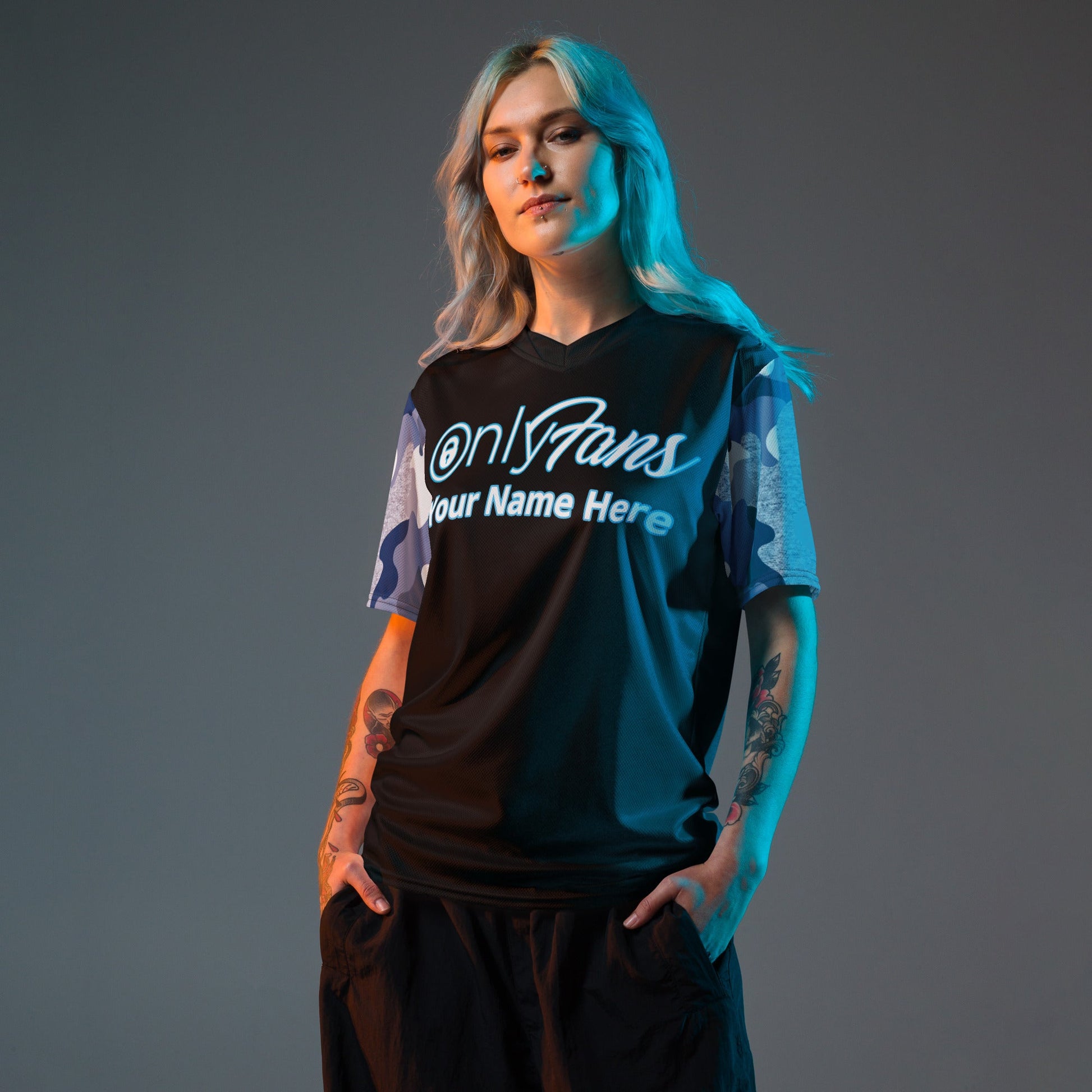 Onlyfans Camo Personalized Custom Recycled Gender-Neutral Unisex sports jersey Attire T LLC