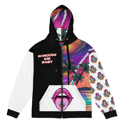 Shroom Me Baby Psychedelic Zip Hoodie front view by ATTIRET