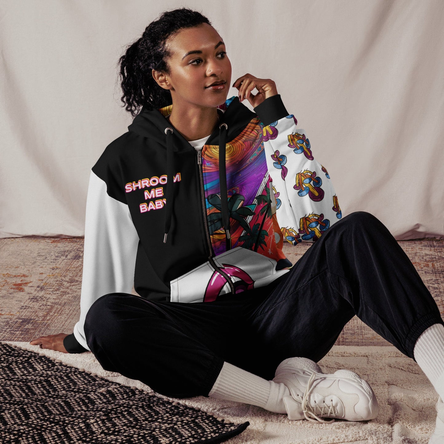 Shroom Me Baby Unisex Zip Hoodie, Gender Neutral Adult Hoodie, Women,Men,  Psychedelic Fungi Mushroom Clothing , Festival Attire T LLC