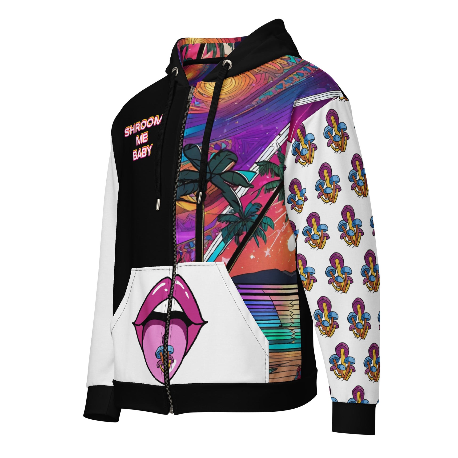 Shroom Me Baby Unisex Zip Hoodie, Gender Neutral Adult Hoodie, Women,Men,  Psychedelic Fungi Mushroom Clothing , Festival Attire T LLC