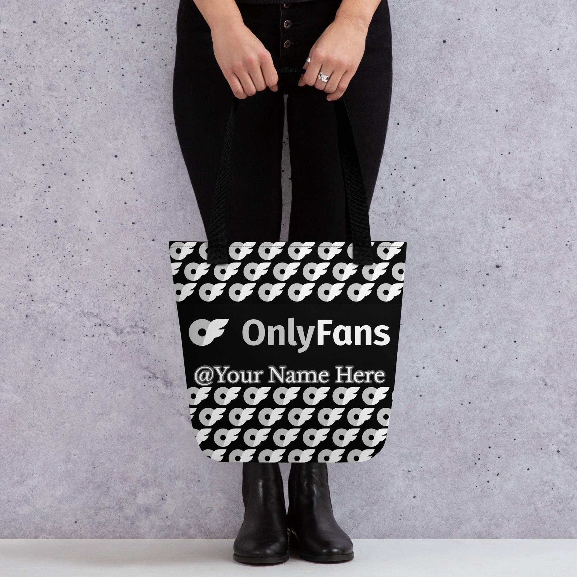 Onlyfans Personalized Tote-ally Irresistible: Custom Name Luxury Tote Bag GreyScale Color Attire T LLC