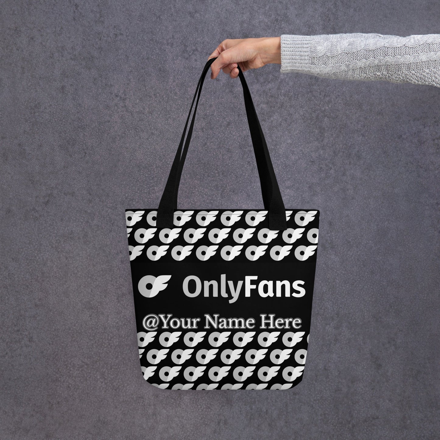 Onlyfans Personalized Tote-ally Irresistible: Custom Name Luxury Tote Bag GreyScale Color Attire T LLC