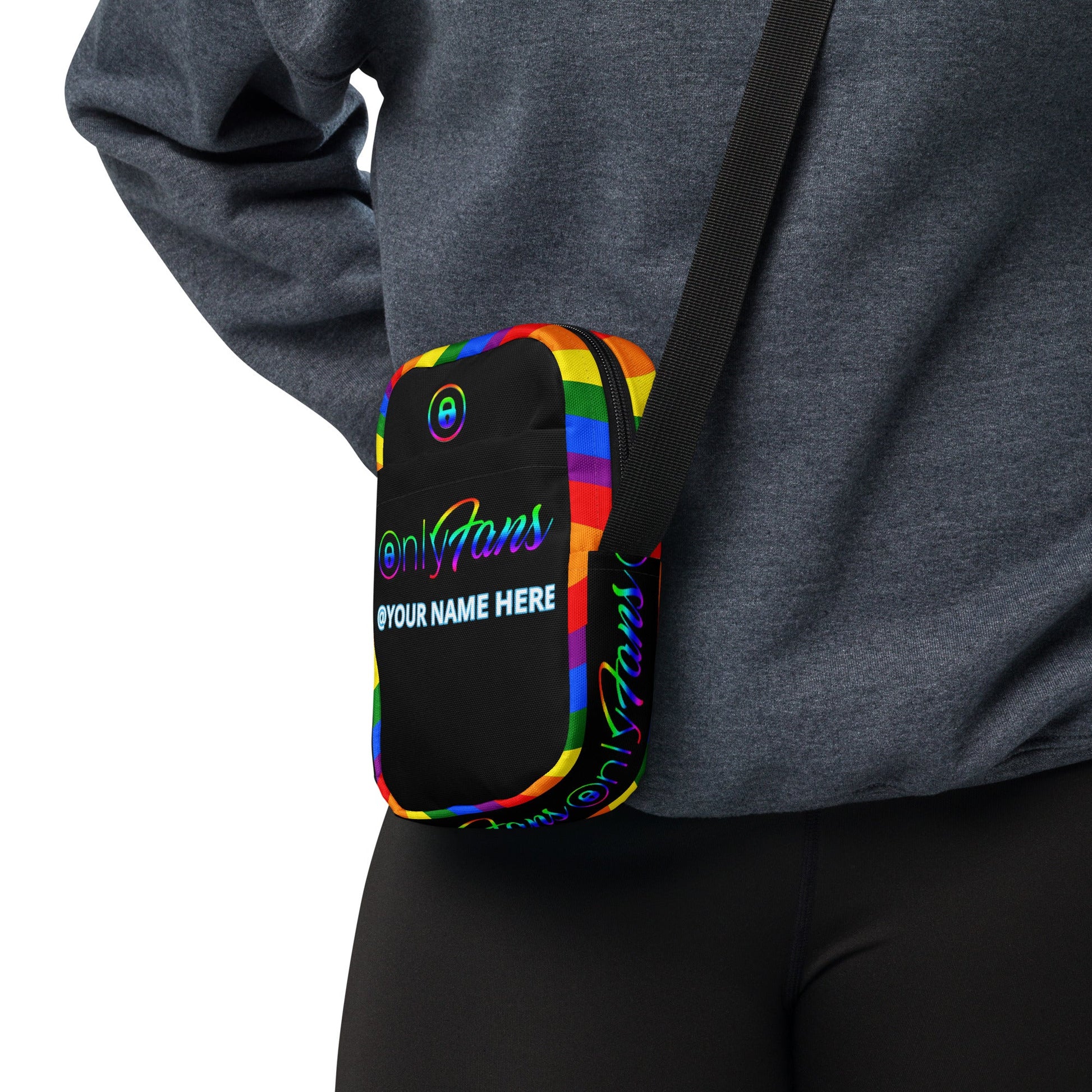 Onlyfans Rainbow Revival Personalized Custom Rainbow Pride Utility crossbody bag LGBTQ+ Genderless Unisex Attire T LLC