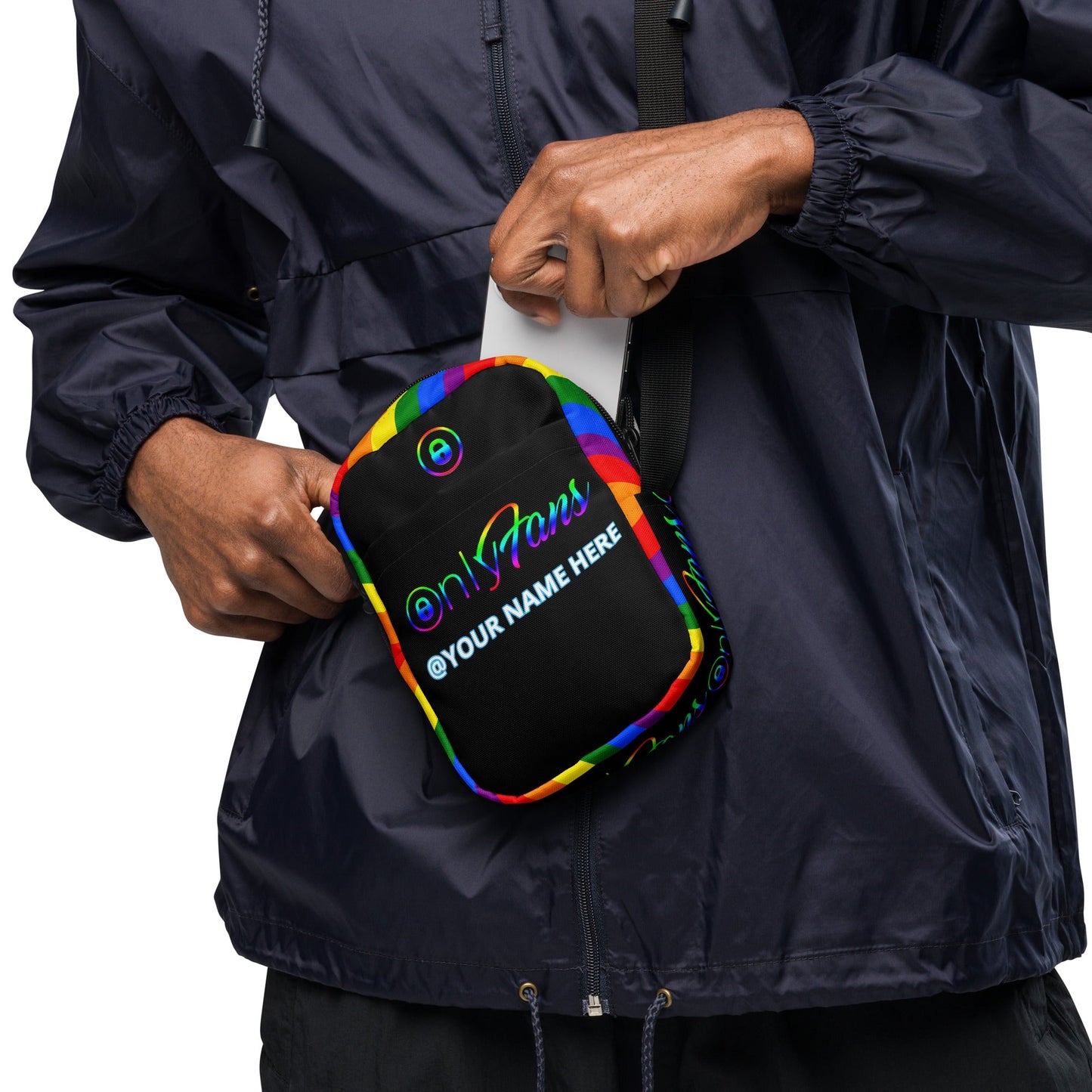 Onlyfans Rainbow Revival Personalized Custom Rainbow Pride Utility crossbody bag LGBTQ+ Genderless Unisex Attire T LLC