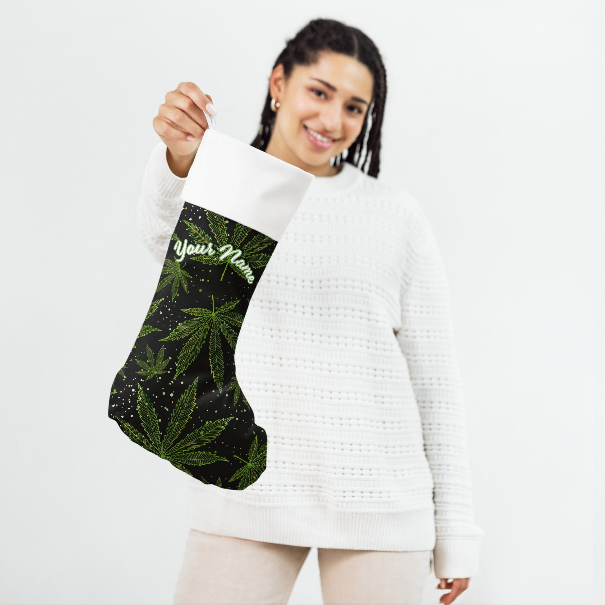 Blaze in Style: Personalized Custom Name Weed 420 Ganja Stoner Gifts Christmas Stocking! Attire T LLC