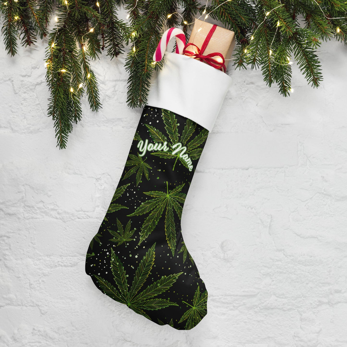 Blaze in Style: Personalized Custom Name Weed 420 Ganja Stoner Gifts Christmas Stocking! Attire T LLC