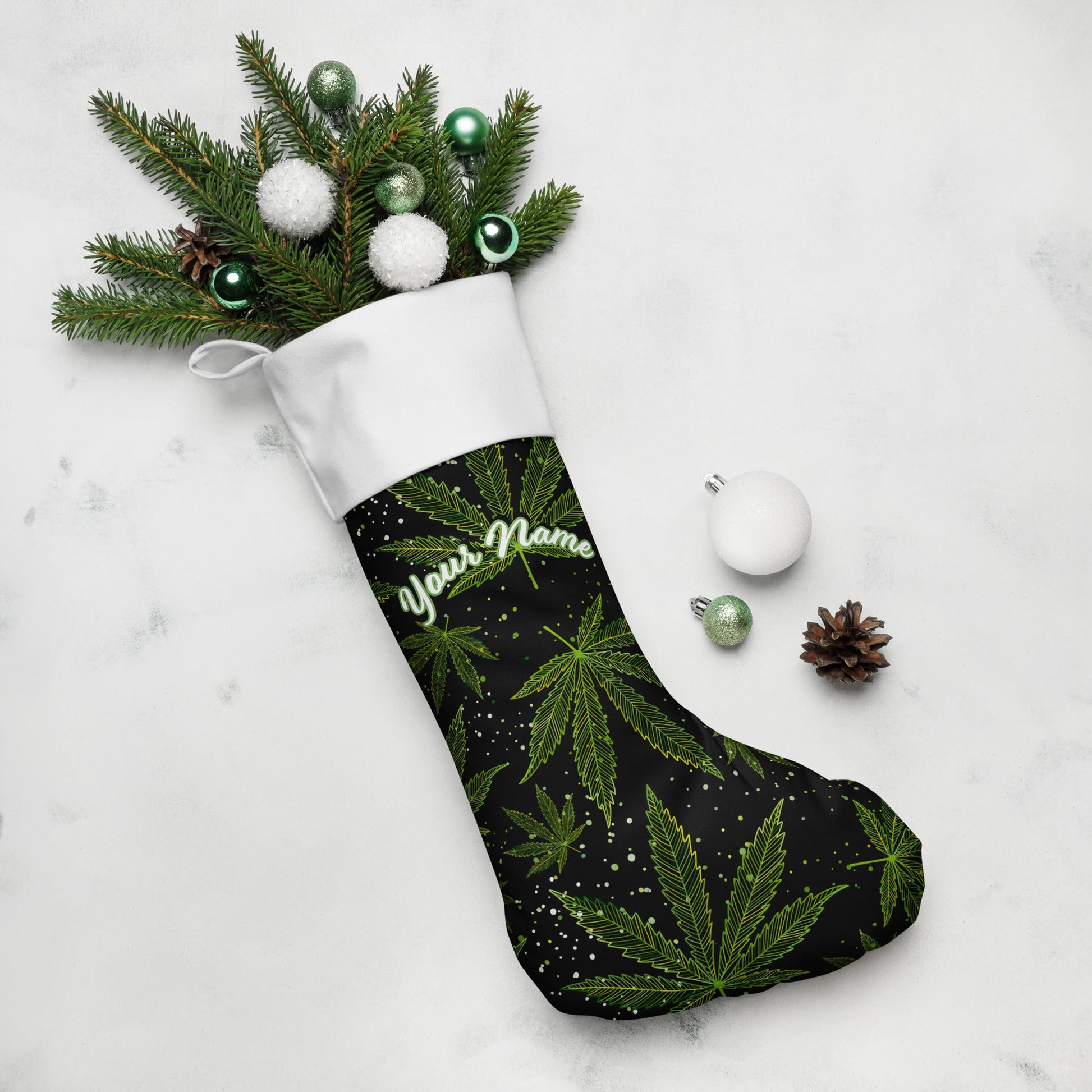 Blaze in Style: Personalized Custom Name Weed 420 Ganja Stoner Gifts Christmas Stocking! Attire T LLC