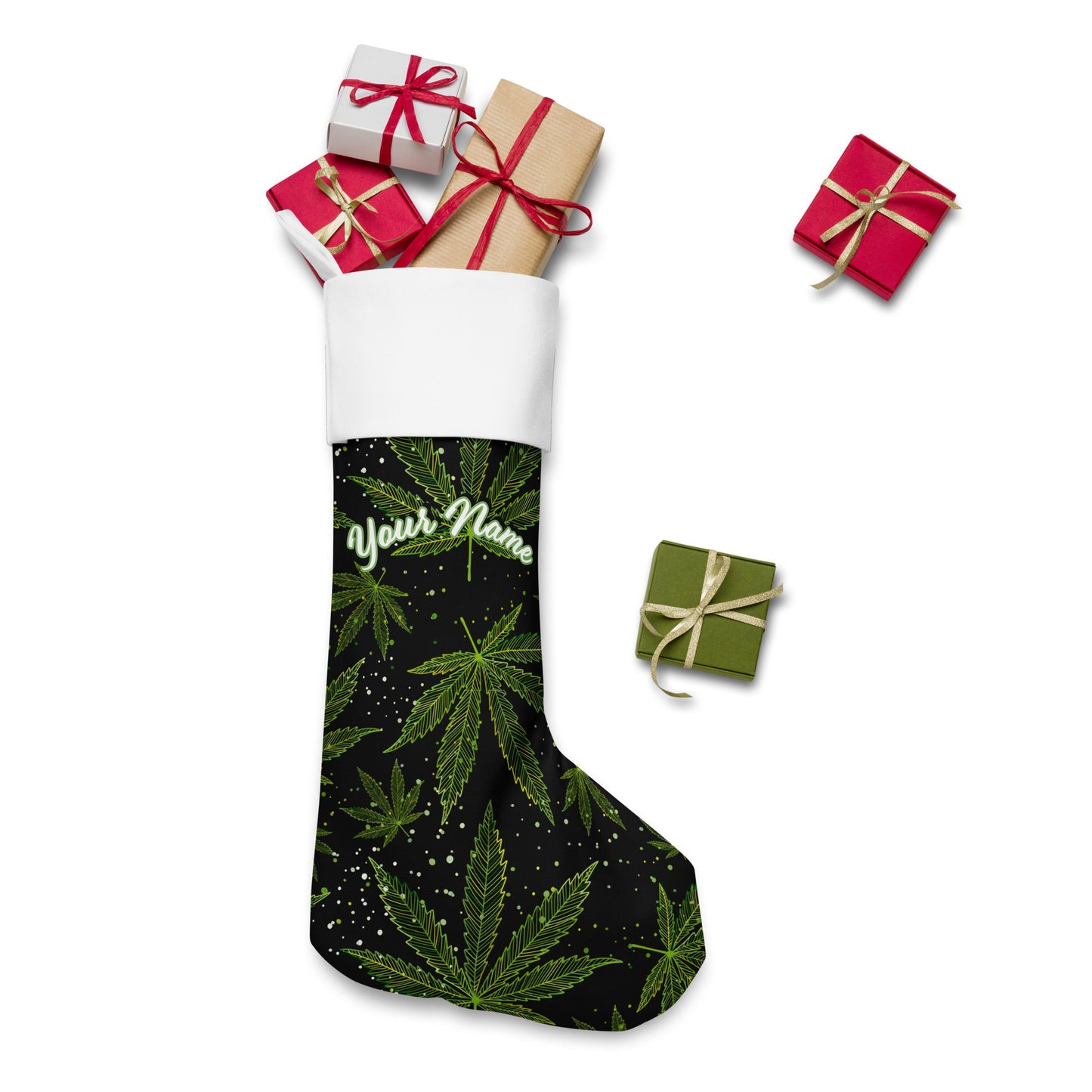 Blaze in Style: Personalized Custom Name Weed 420 Ganja Stoner Gifts Christmas Stocking! Attire T LLC