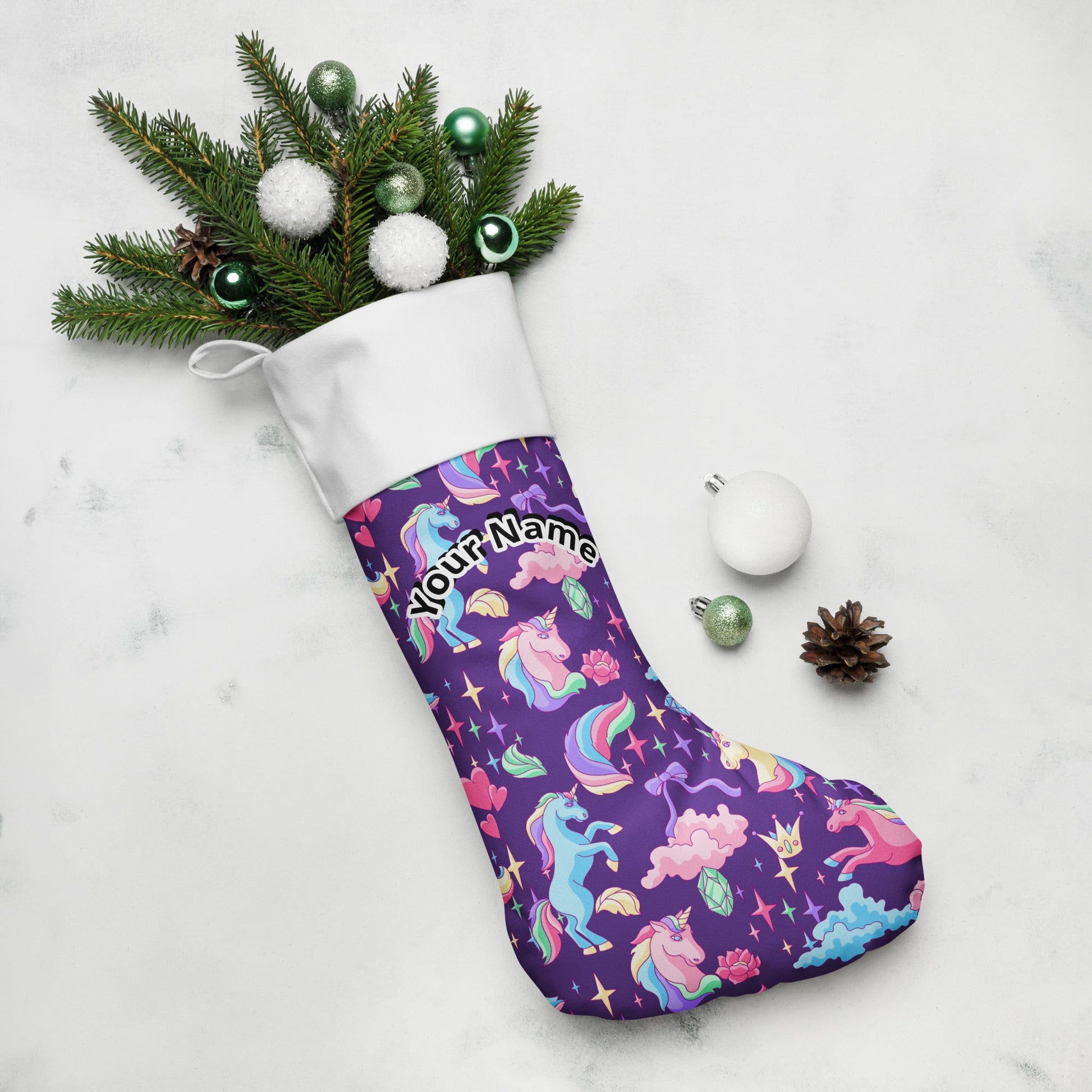 Unicorn The Enchanted Custom Personalized Name Magical Christmas Stocking Attire T LLC