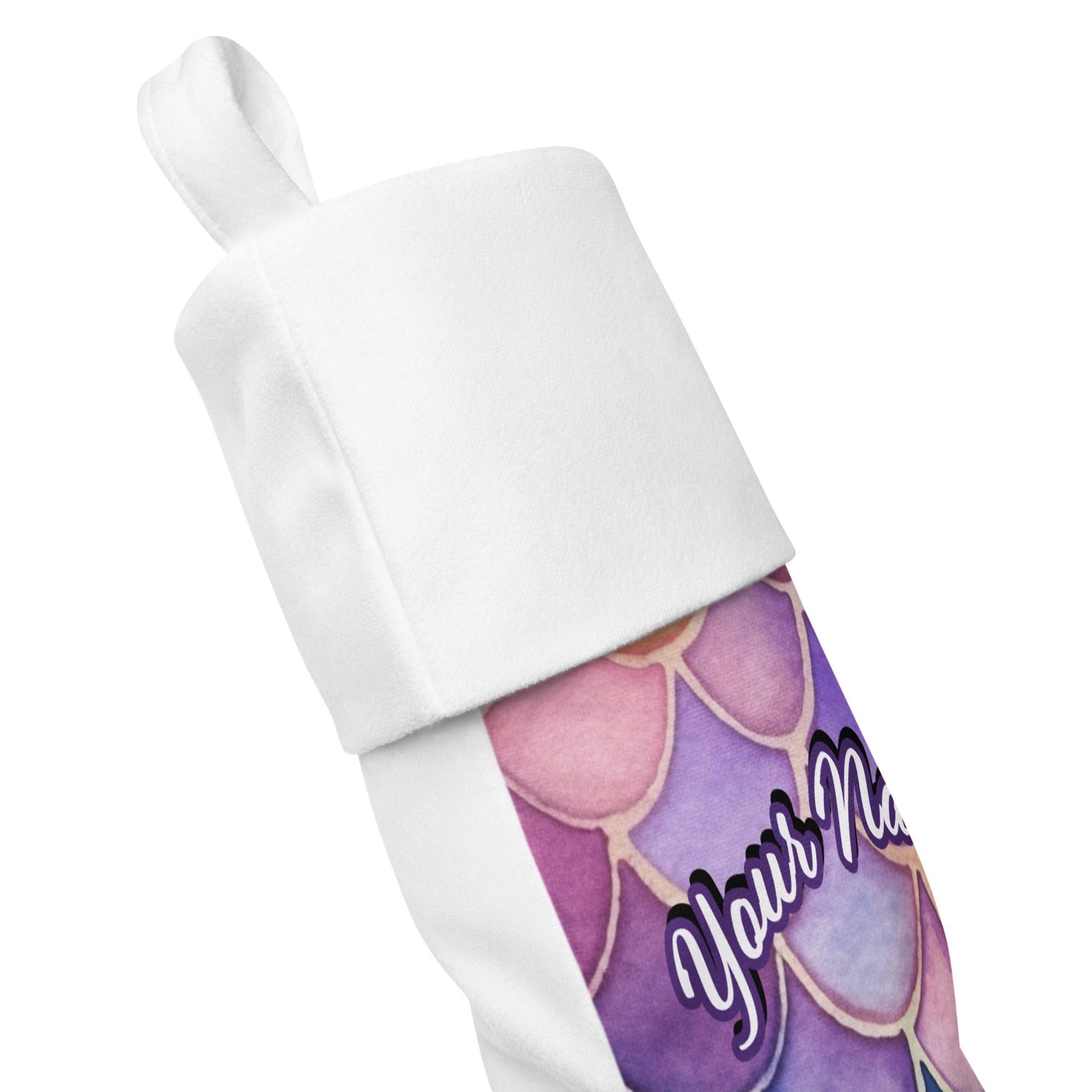 Personalized Name | Dive into the Magic of Christmas with Your Own Personalized Mermaid Scales Stocking Attire T LLC