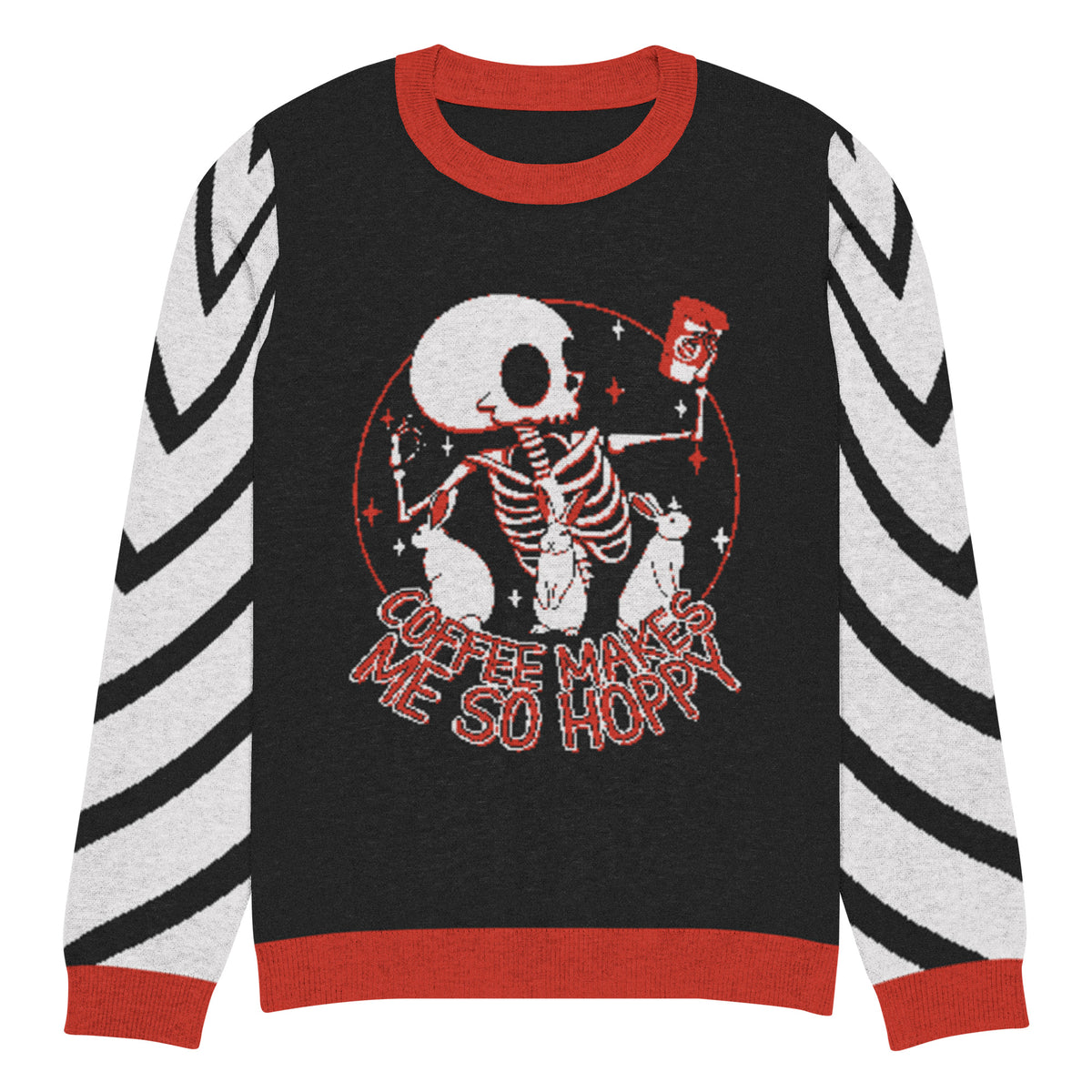 Coffee Makes Me So Hoppy knitted crewneck sweater