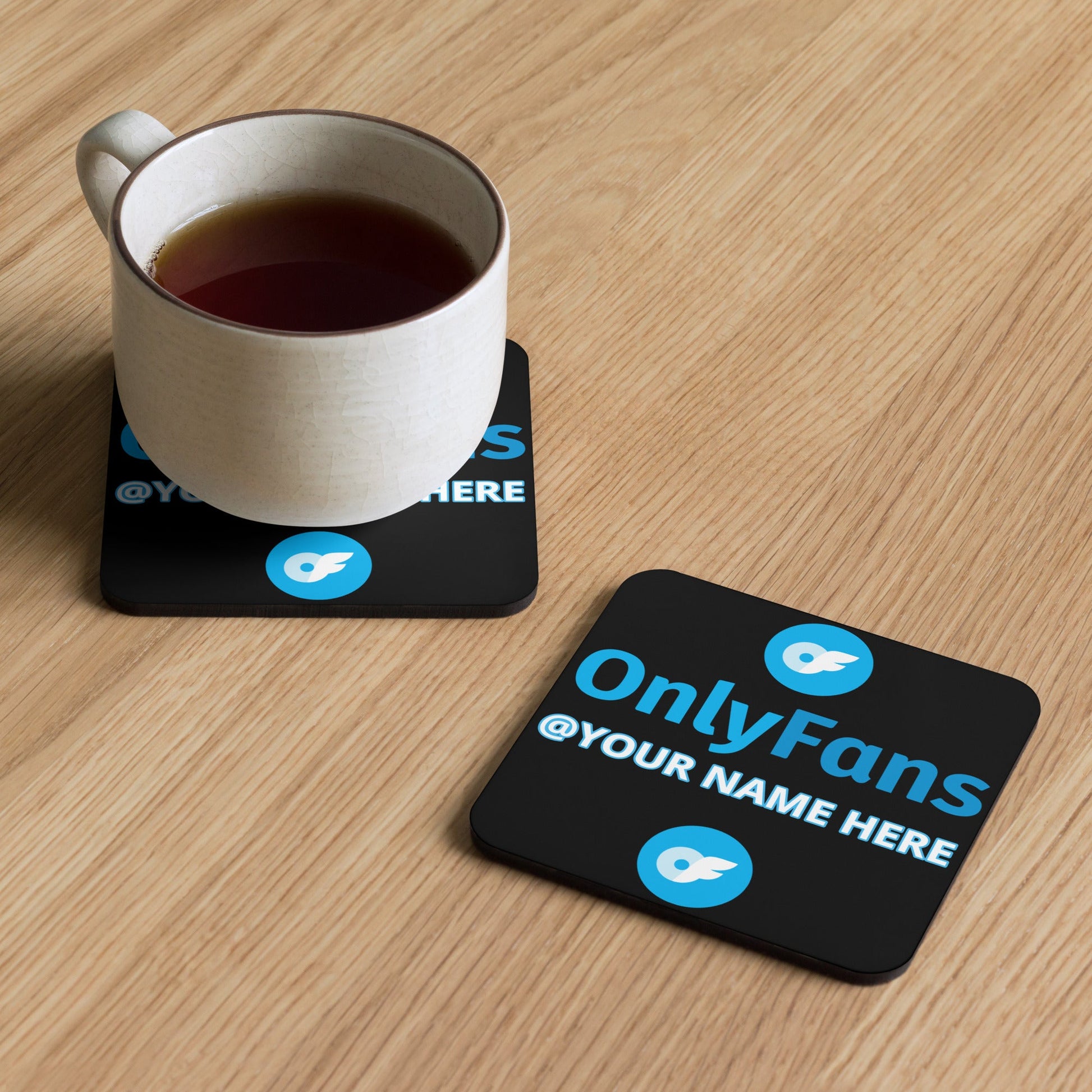 Onlyfans Personalized Custom Name Cork-back coaster Attire T LLC