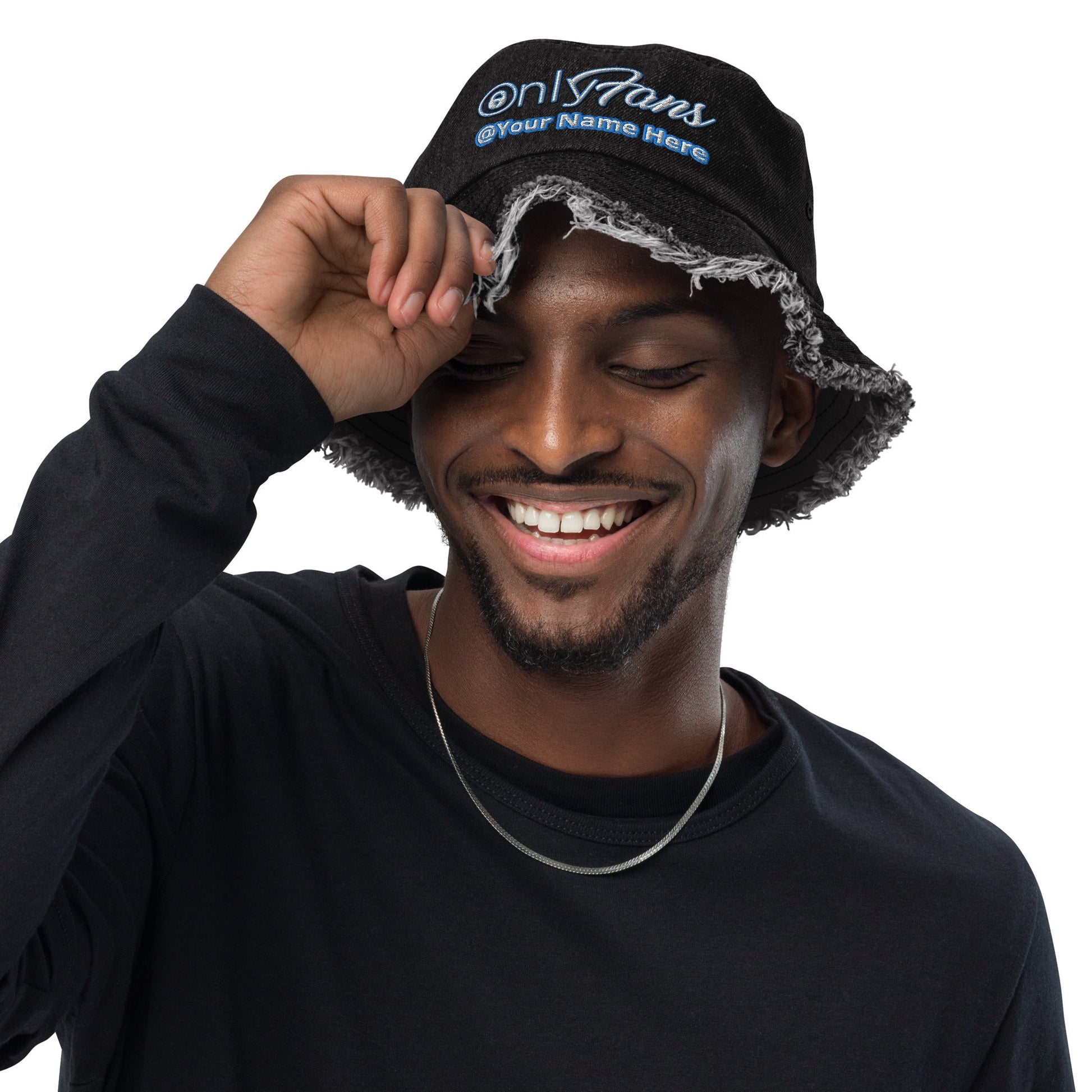 Onlyfans Personalized Custom Name Unisex Distressed denim bucket hat Attire T LLC