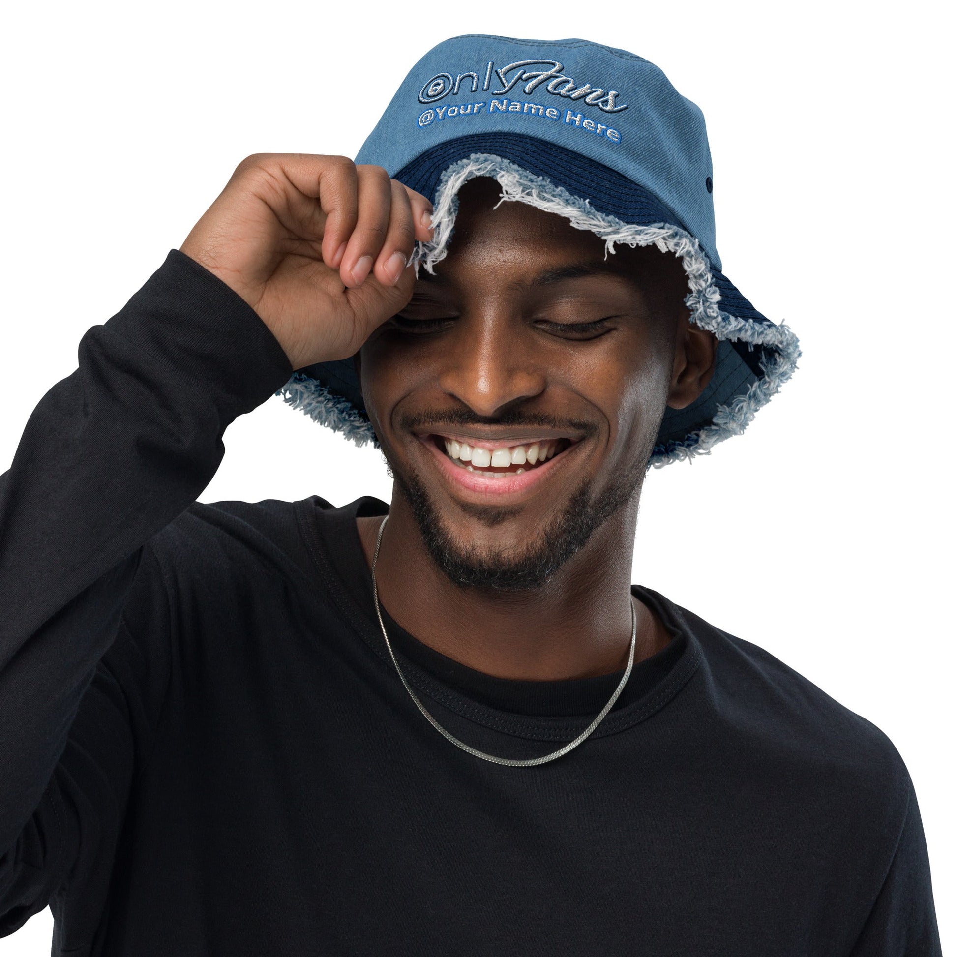 Onlyfans Personalized Custom Name Unisex Distressed denim bucket hat Attire T LLC