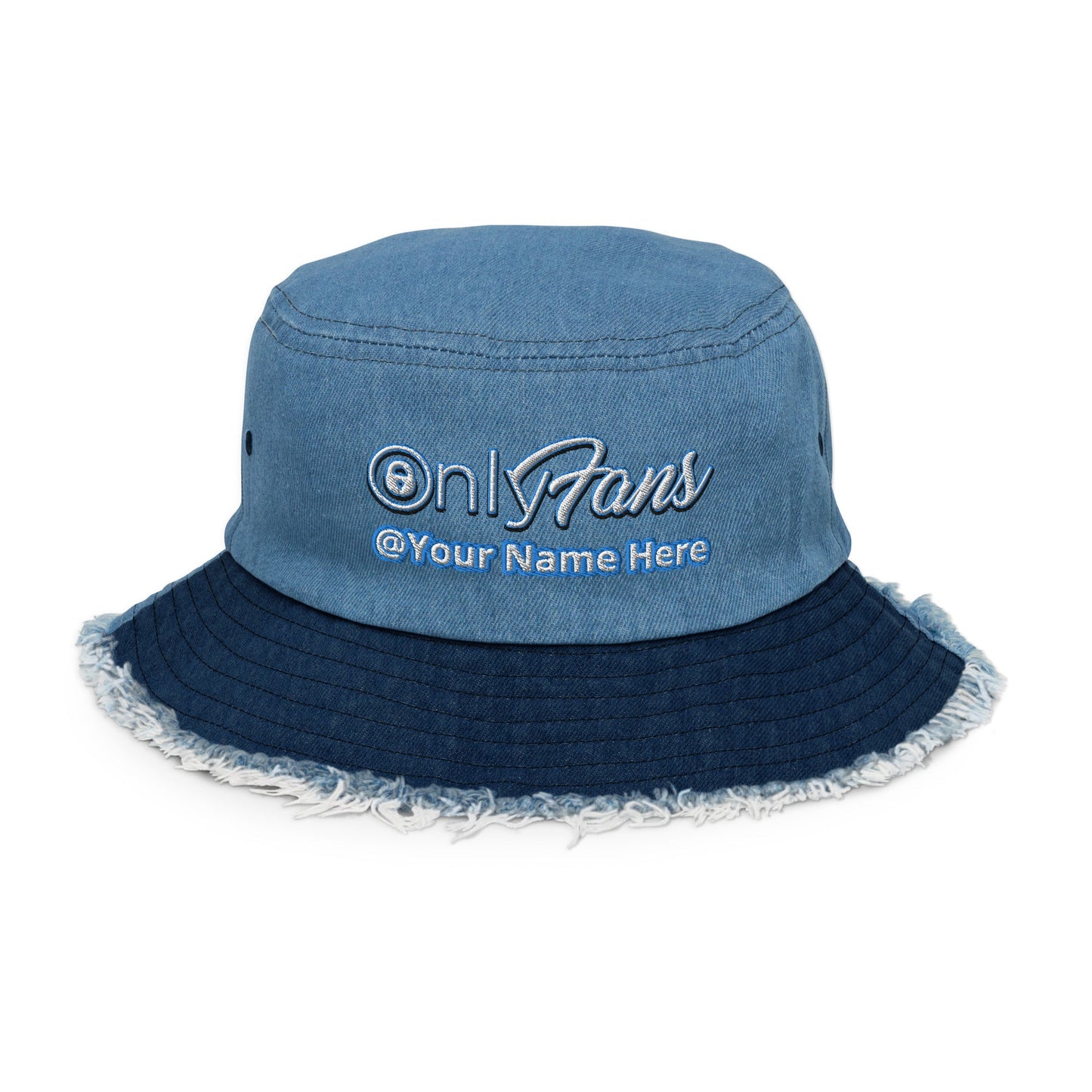 Onlyfans Personalized Custom Name Unisex Distressed denim bucket hat Attire T LLC