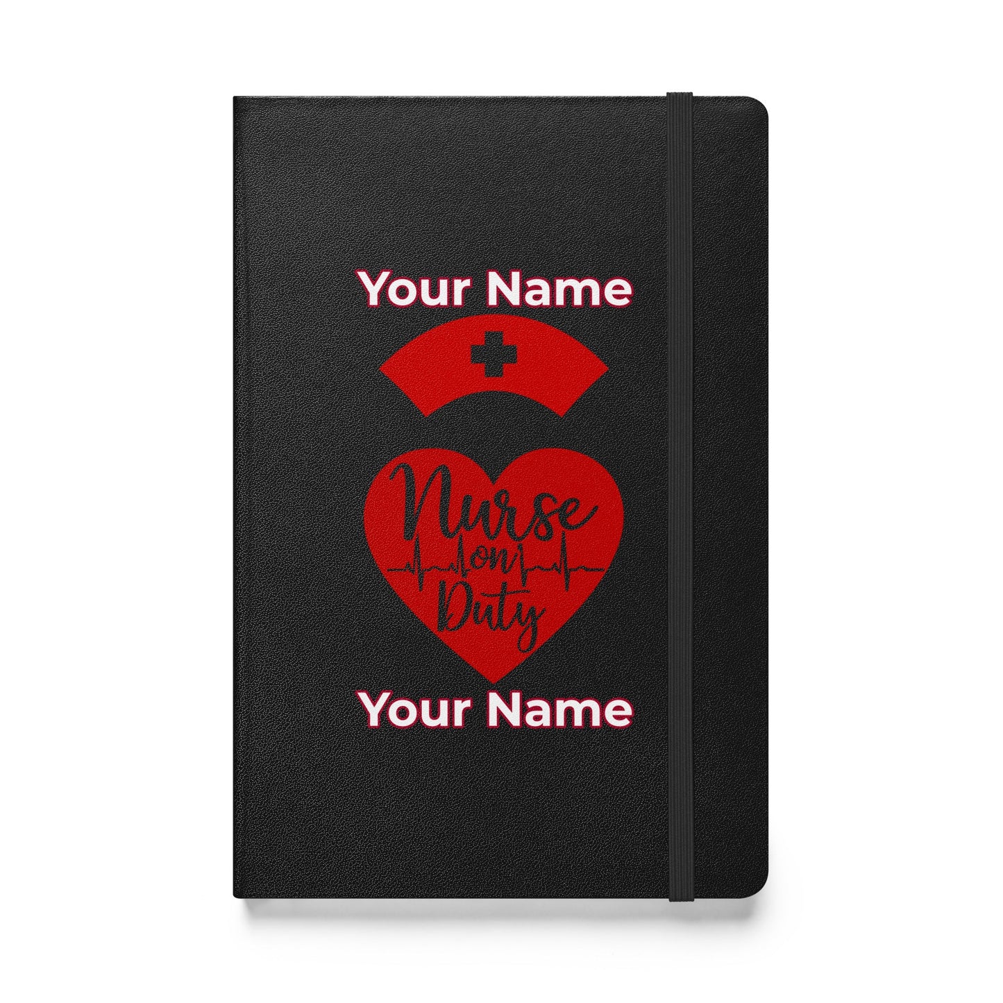 Custom Personalized Notebook Journal Name Nurse on Duty Hardcover bound Notebook  Blank Lined Journal Attire T LLC