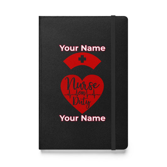 Custom Personalized Notebook Journal Name Nurse on Duty Hardcover bound Notebook  Blank Lined Journal Attire T LLC
