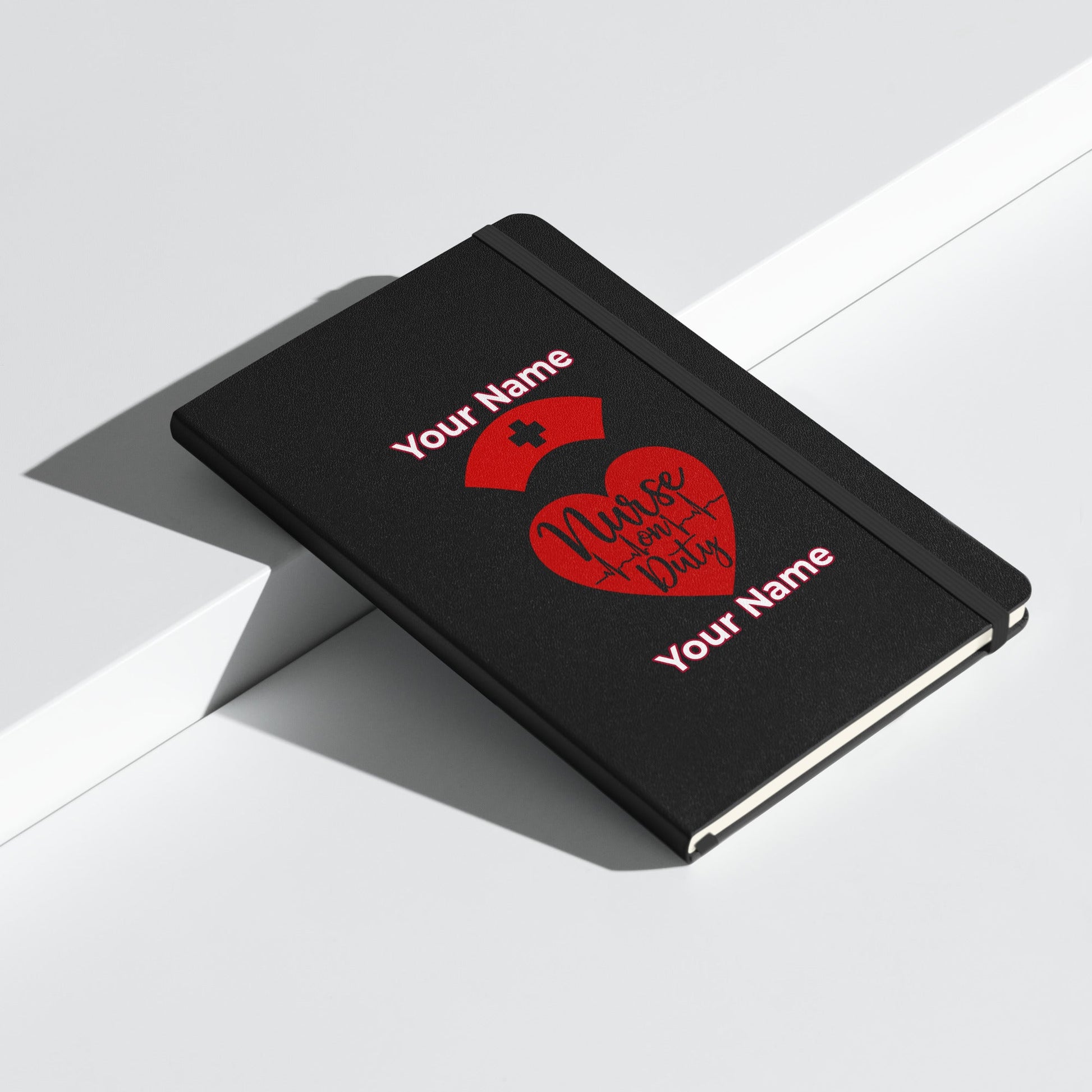 Custom Personalized Notebook Journal Name Nurse on Duty Hardcover bound Notebook  Blank Lined Journal Attire T LLC
