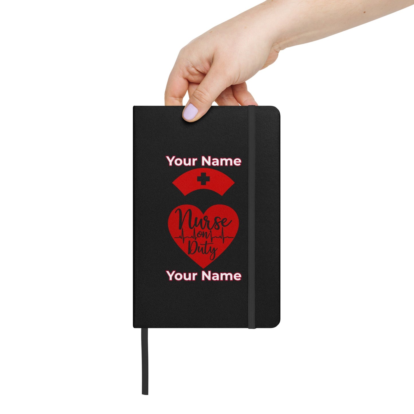 Custom Personalized Notebook Journal Name Nurse on Duty Hardcover bound Notebook  Blank Lined Journal Attire T LLC