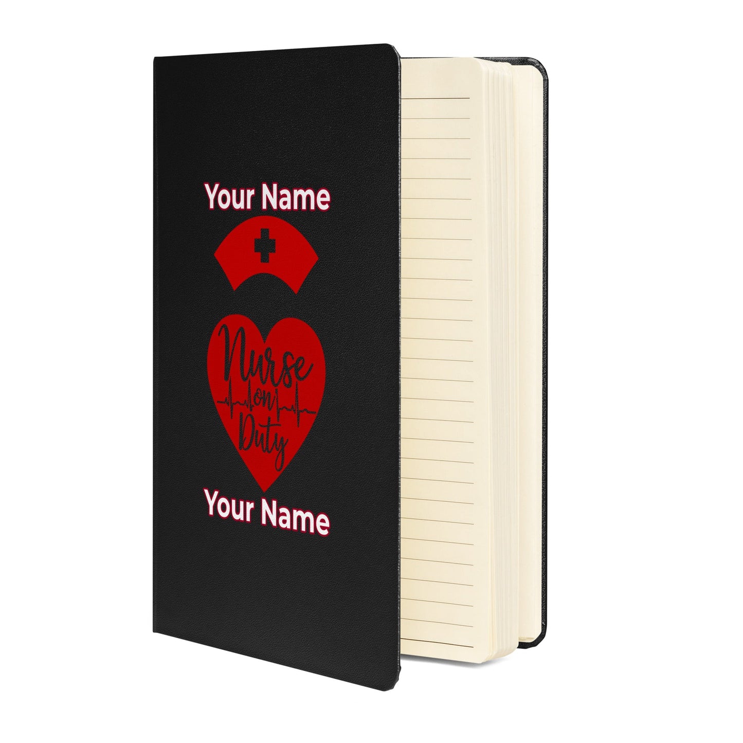 Custom Personalized Notebook Journal Name Nurse on Duty Hardcover bound Notebook  Blank Lined Journal Attire T LLC