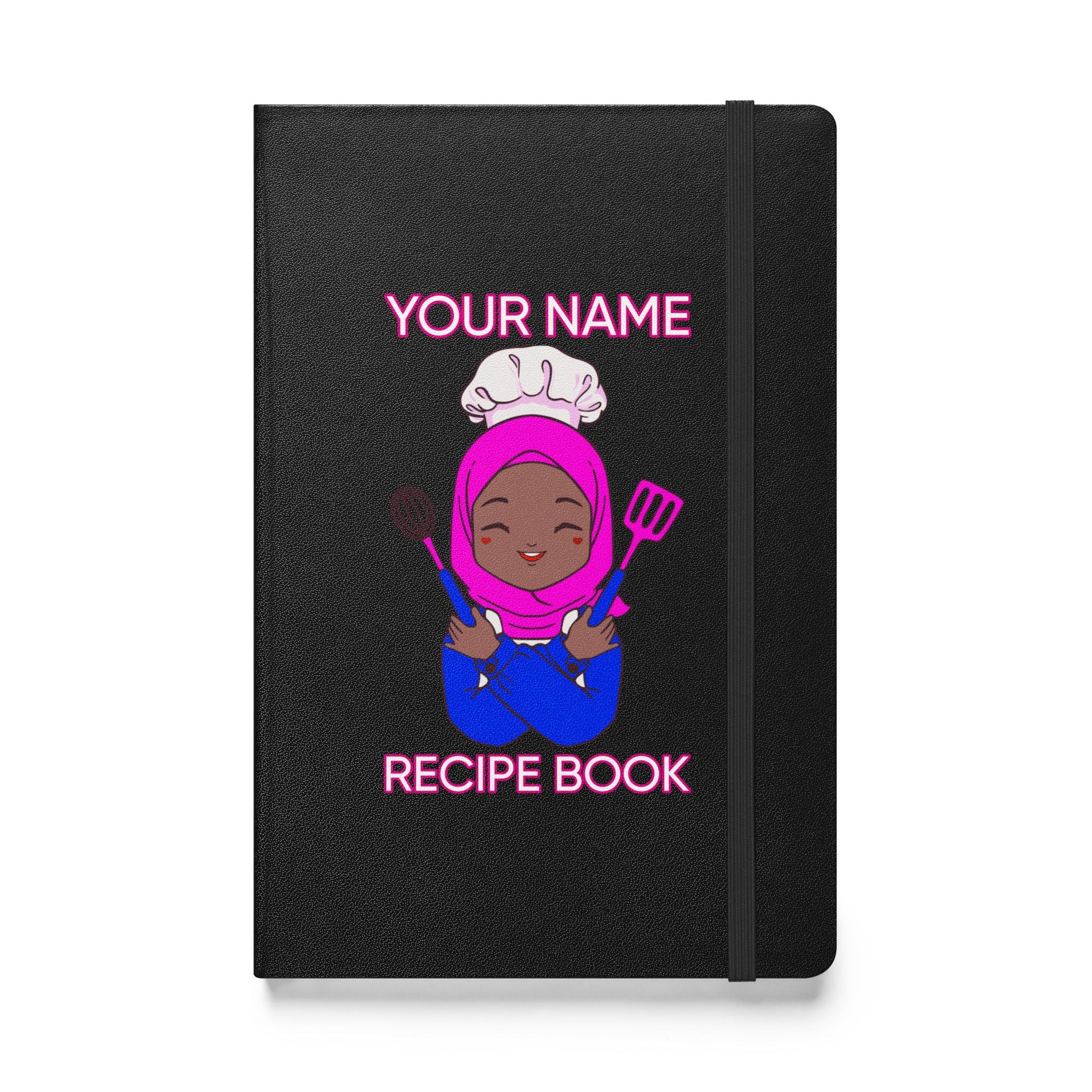 Personalized Custom Name Muslim Hijab Cook Blank Recipe Hardcover bound Journal notebook Attire T LLC