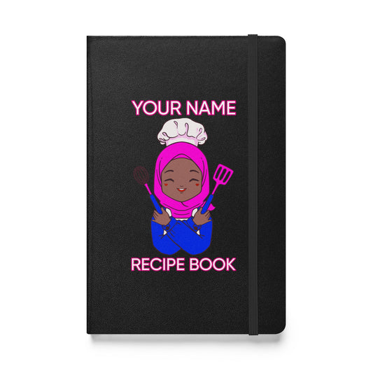 Personalized Custom Name Muslim Hijab Cook Blank Recipe Hardcover bound Journal notebook Attire T LLC