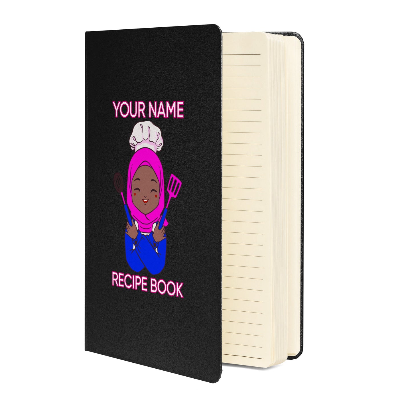 Personalized Custom Name Muslim Hijab Cook Blank Recipe Hardcover bound Journal notebook Attire T LLC