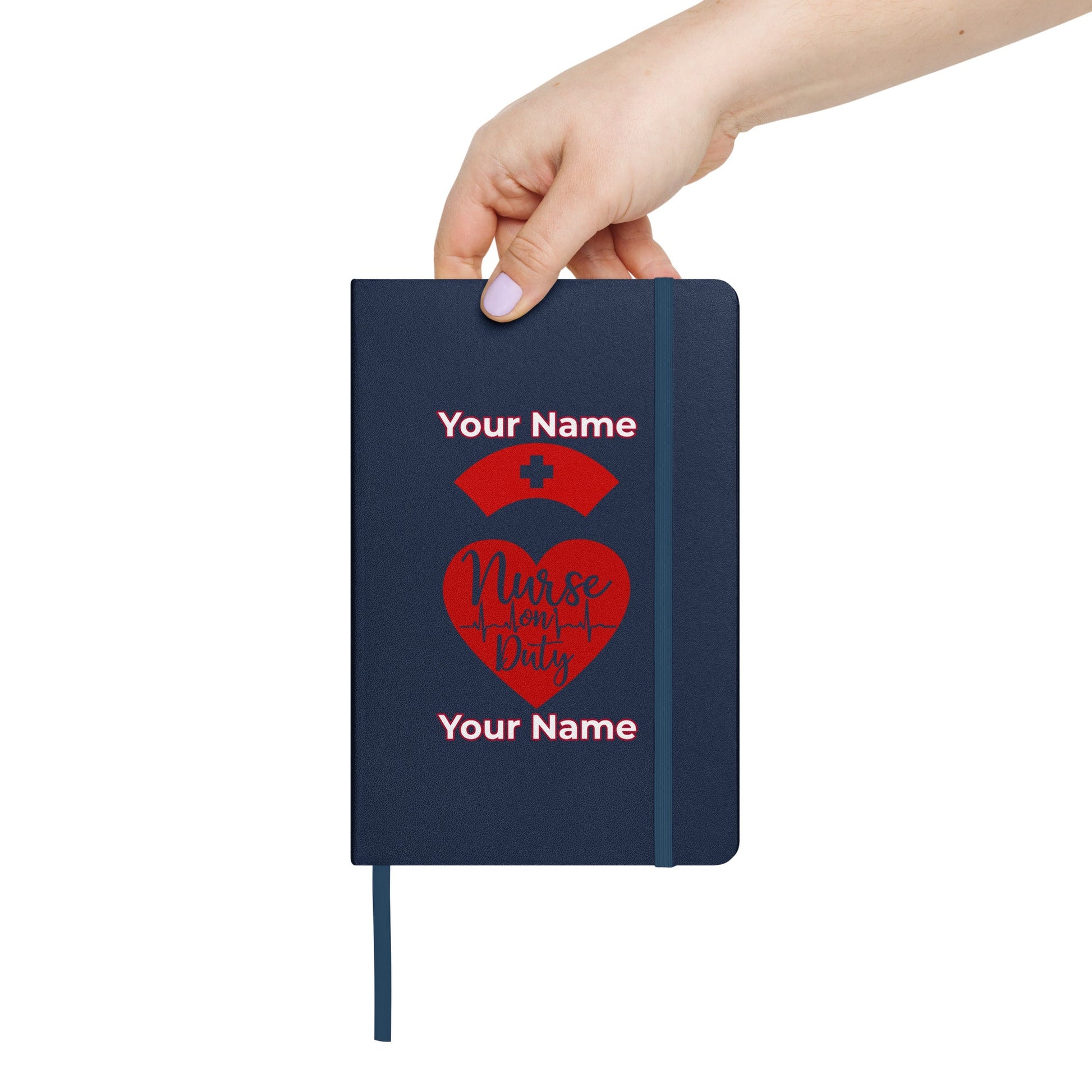 Custom Personalized Notebook Journal Name Nurse on Duty Hardcover bound Notebook  Blank Lined Journal Attire T LLC