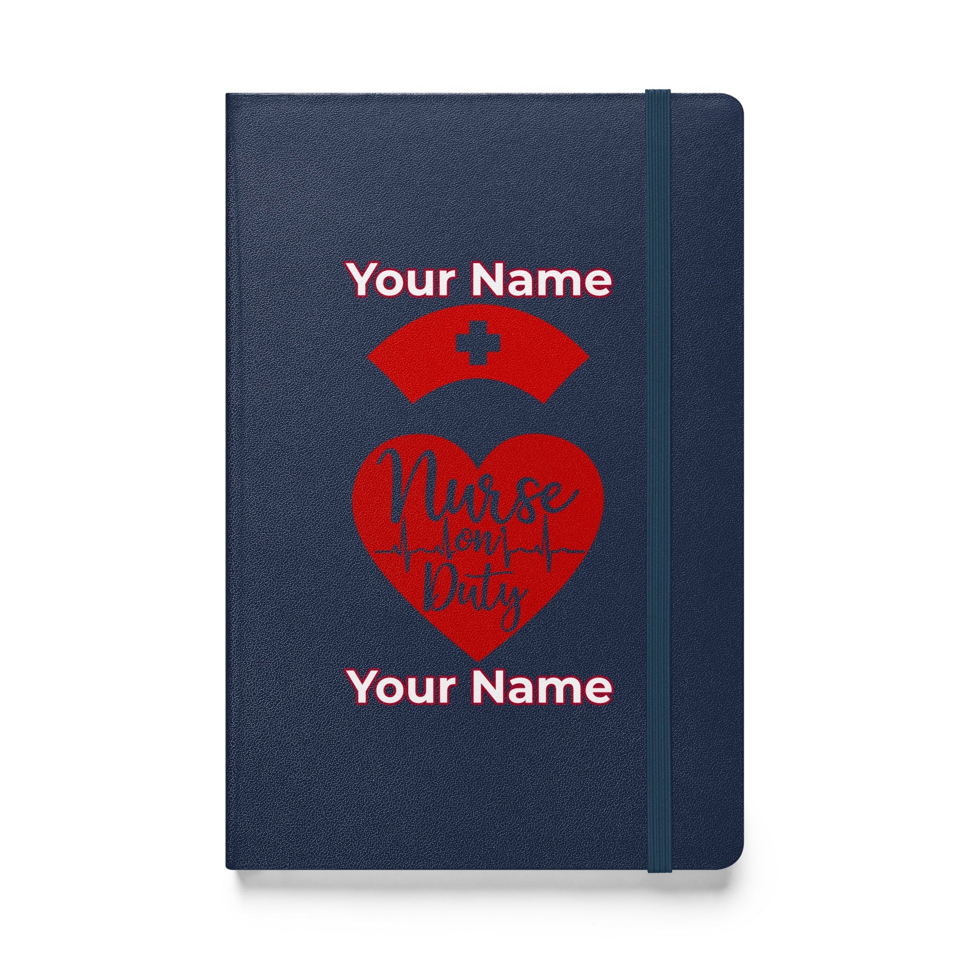 Custom Personalized Notebook Journal Name Nurse on Duty Hardcover bound Notebook  Blank Lined Journal Attire T LLC