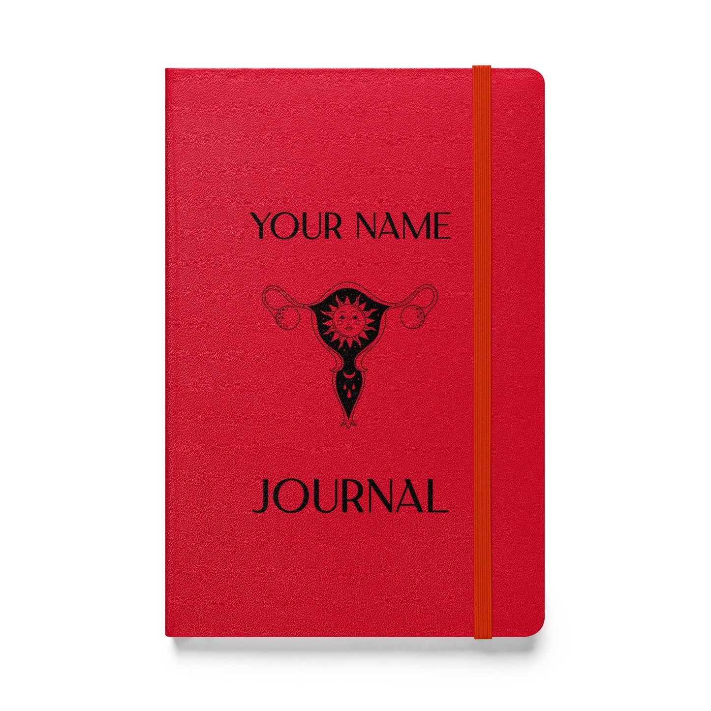 Personalized Moon Cycle Journal Custom Name Woman Teen Menstrual Menstruation Ovulation Tracking Hardcover bound notebook Self Care Blank Lined Attire T LLC