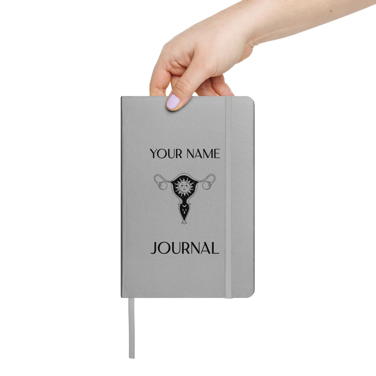 Personalized Moon Cycle Journal Custom Name Woman Teen Menstrual Menstruation Ovulation Tracking Hardcover bound notebook Self Care Blank Lined Attire T LLC
