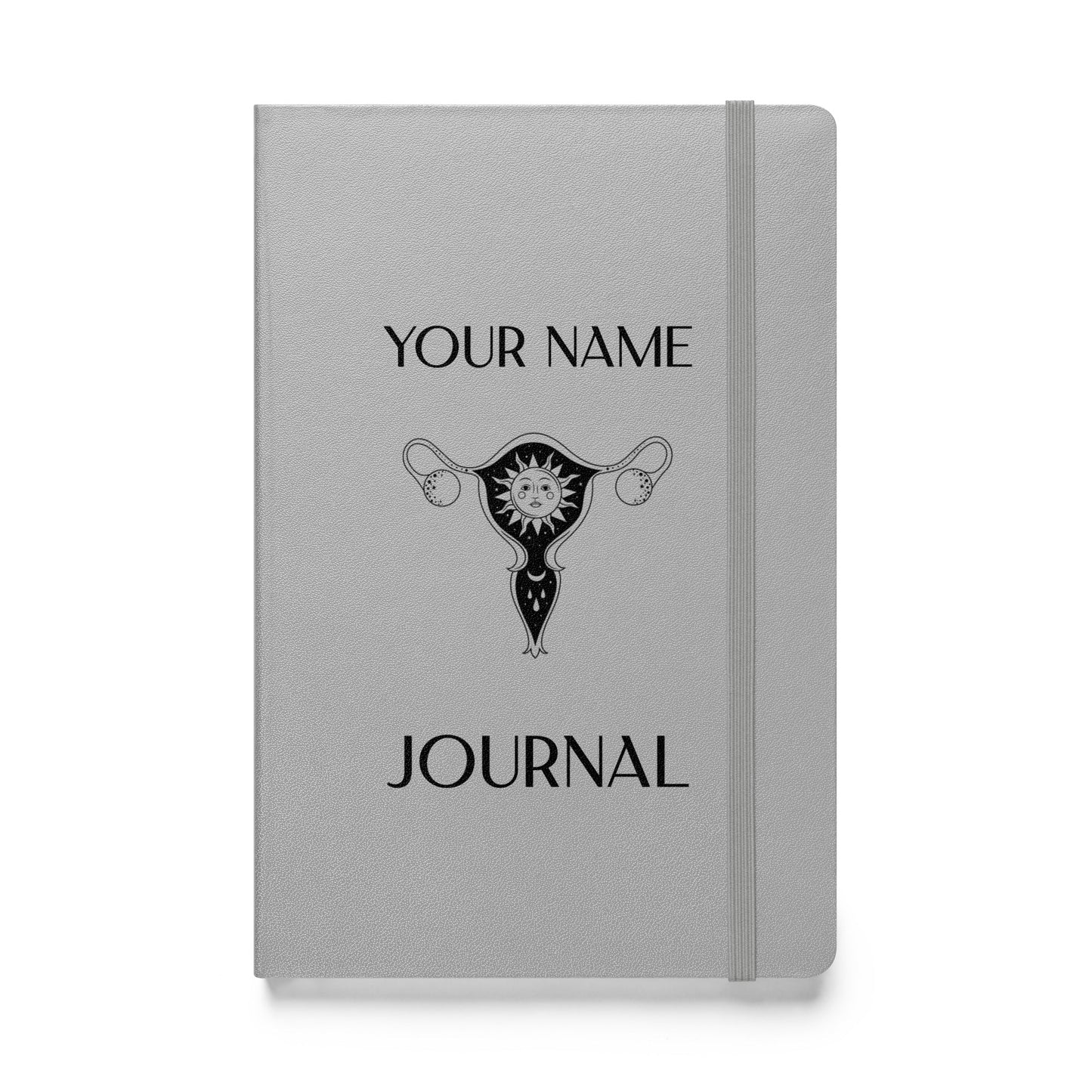 Personalized Moon Cycle Journal Custom Name Woman Teen Menstrual Menstruation Ovulation Tracking Hardcover bound notebook Self Care Blank Lined Attire T LLC