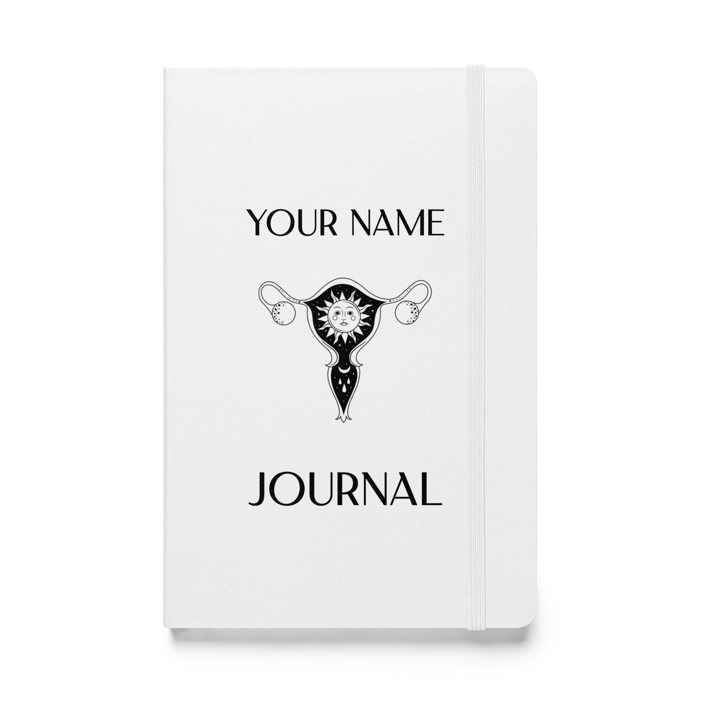Personalized Moon Cycle Journal Custom Name Woman Teen Menstrual Menstruation Ovulation Tracking Hardcover bound notebook Self Care Blank Lined Attire T LLC